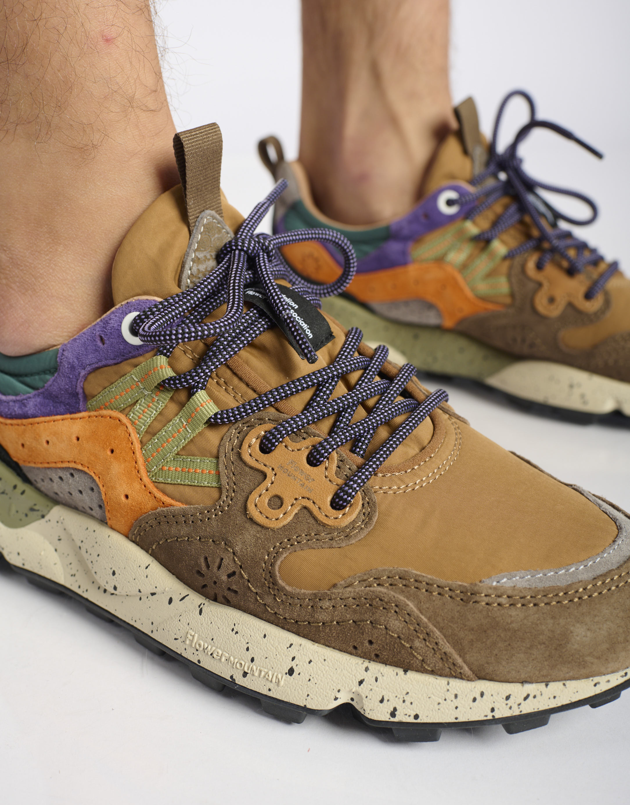 נעלי גברים - Flower Mountain - סניקרס צבעוניות YAMANO - חום   כתום4