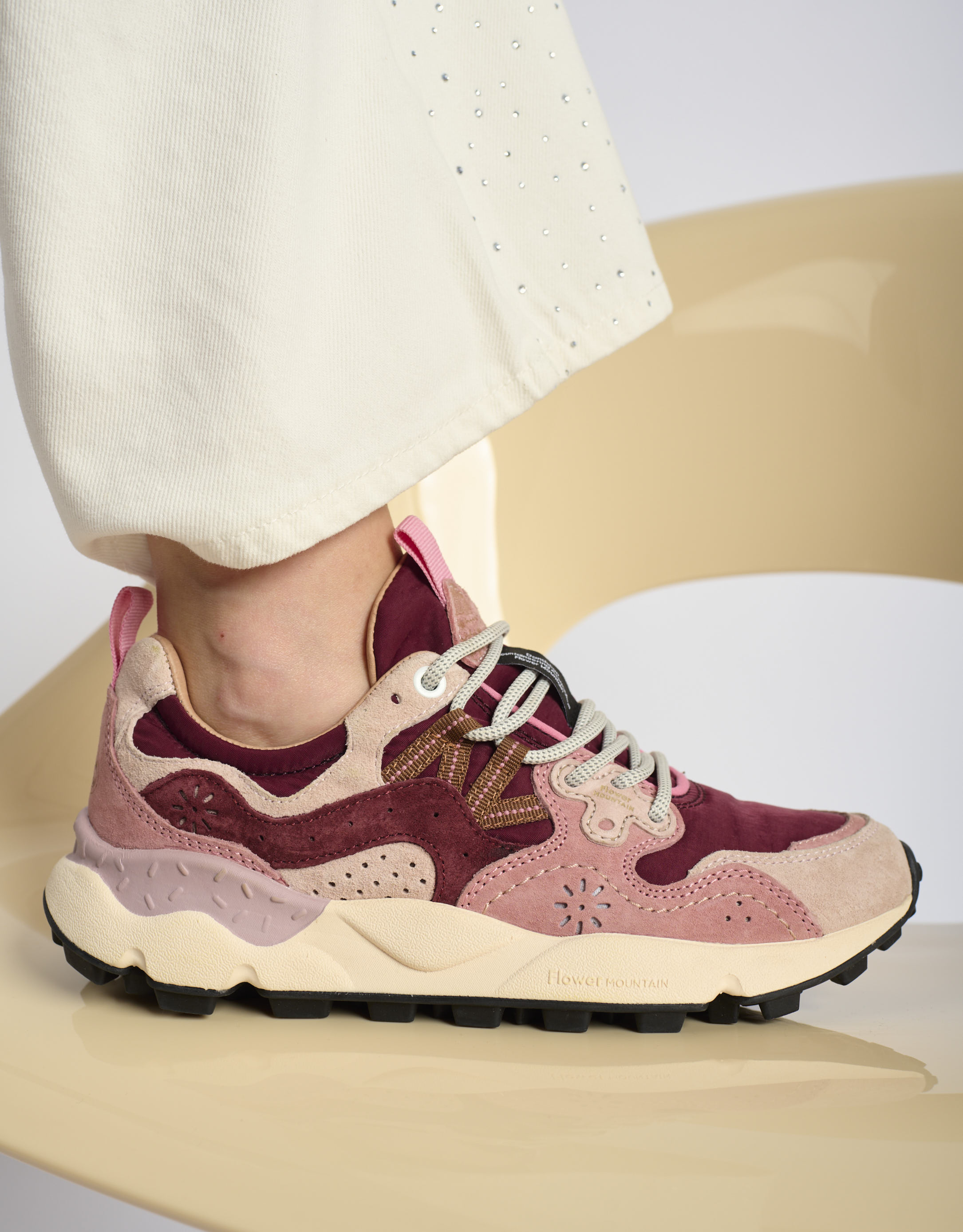 נעלי נשים - Flower Mountain - סניקרס YAMANO 3 - בורדו1