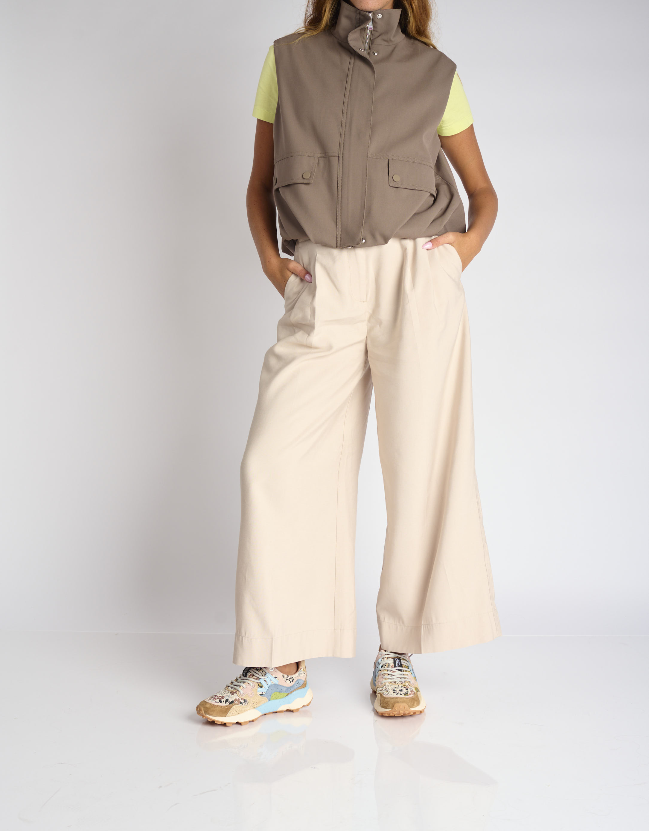 נעלי נשים - Flower Mountain - סניקרס פרחוניות YAMANO - חום3