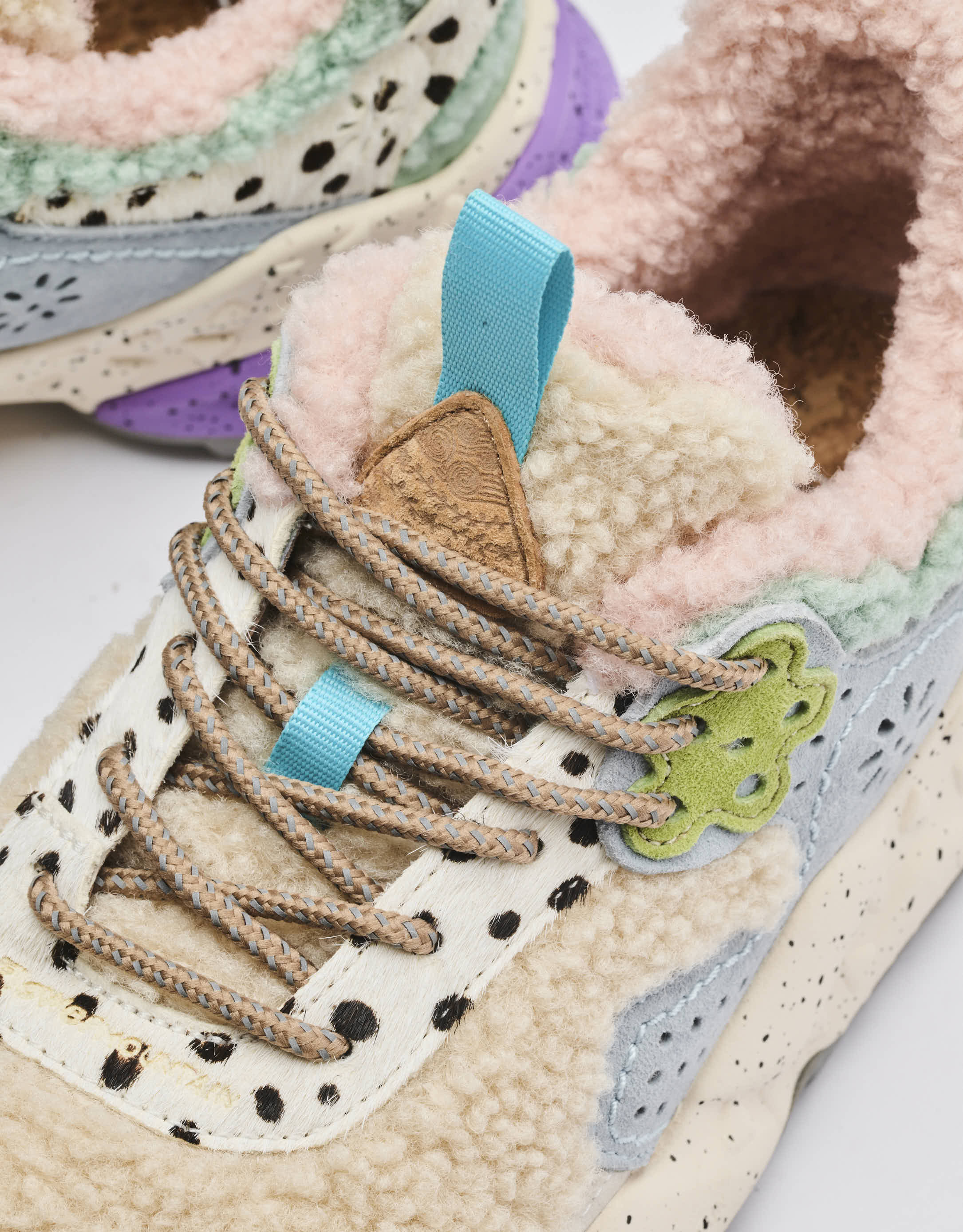 נעלי נשים - Flower Mountain - סניקרס KOTETSU טדי - לבן   תכלת4