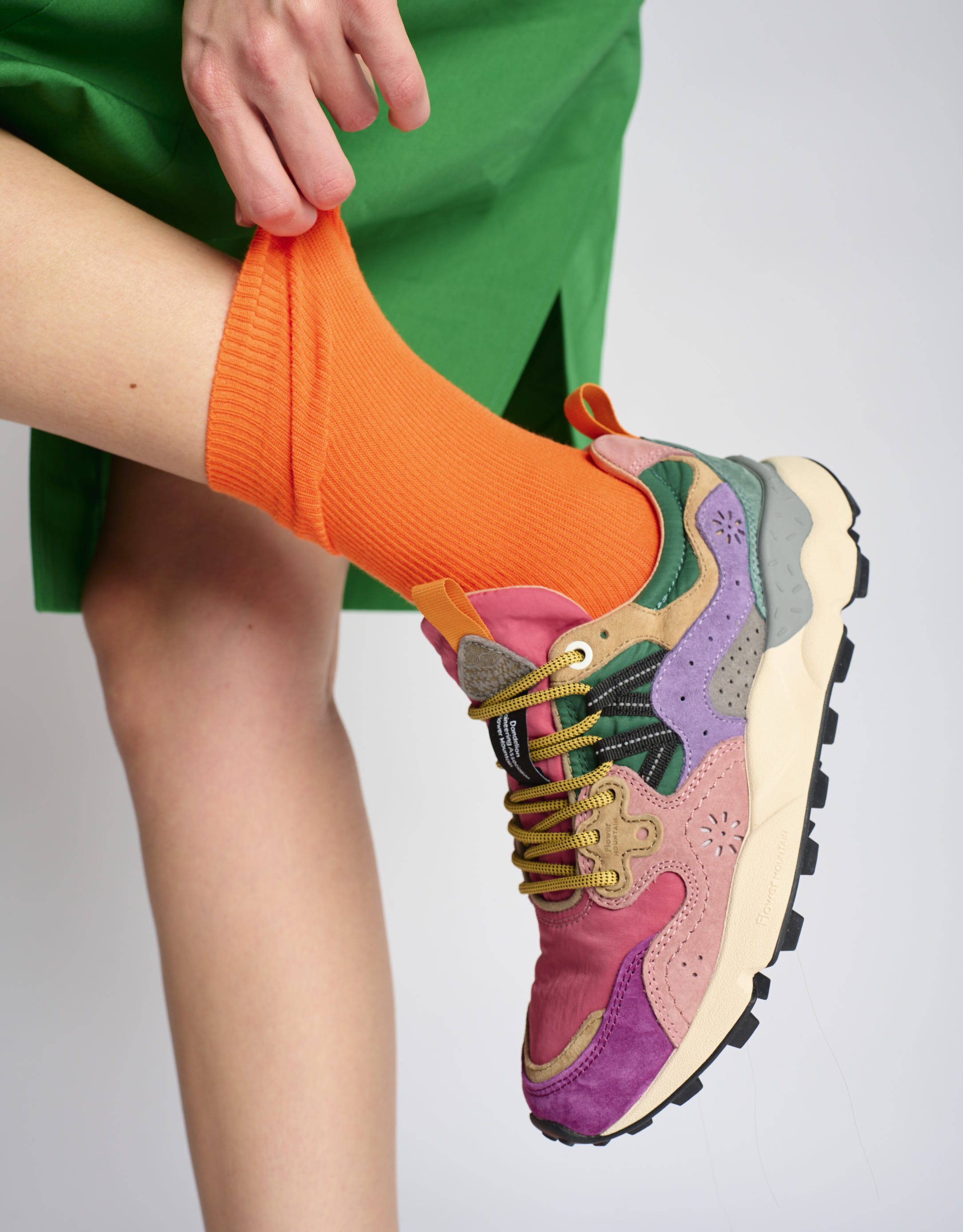 נעלי נשים - Flower Mountain - סניקרס YAMANO 3 - סגול   ירוק3