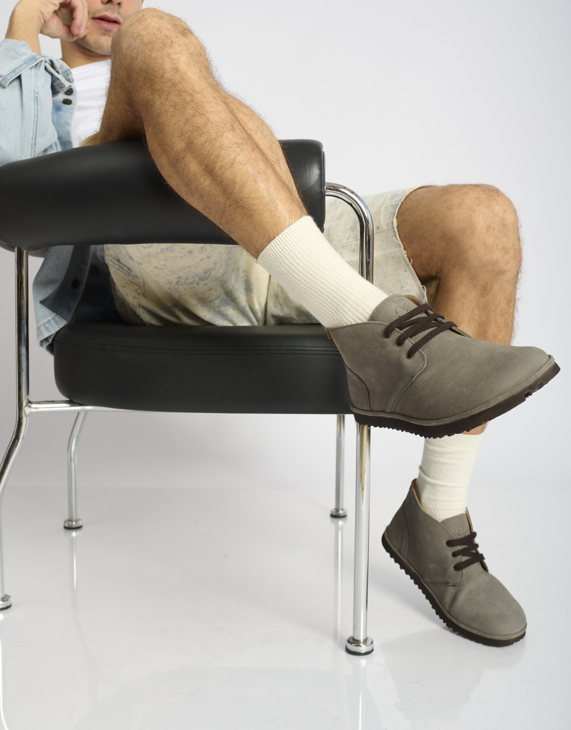 נעלי גברים - El Naturalista - נעלי עור גבוהות TRIBU - אפור1