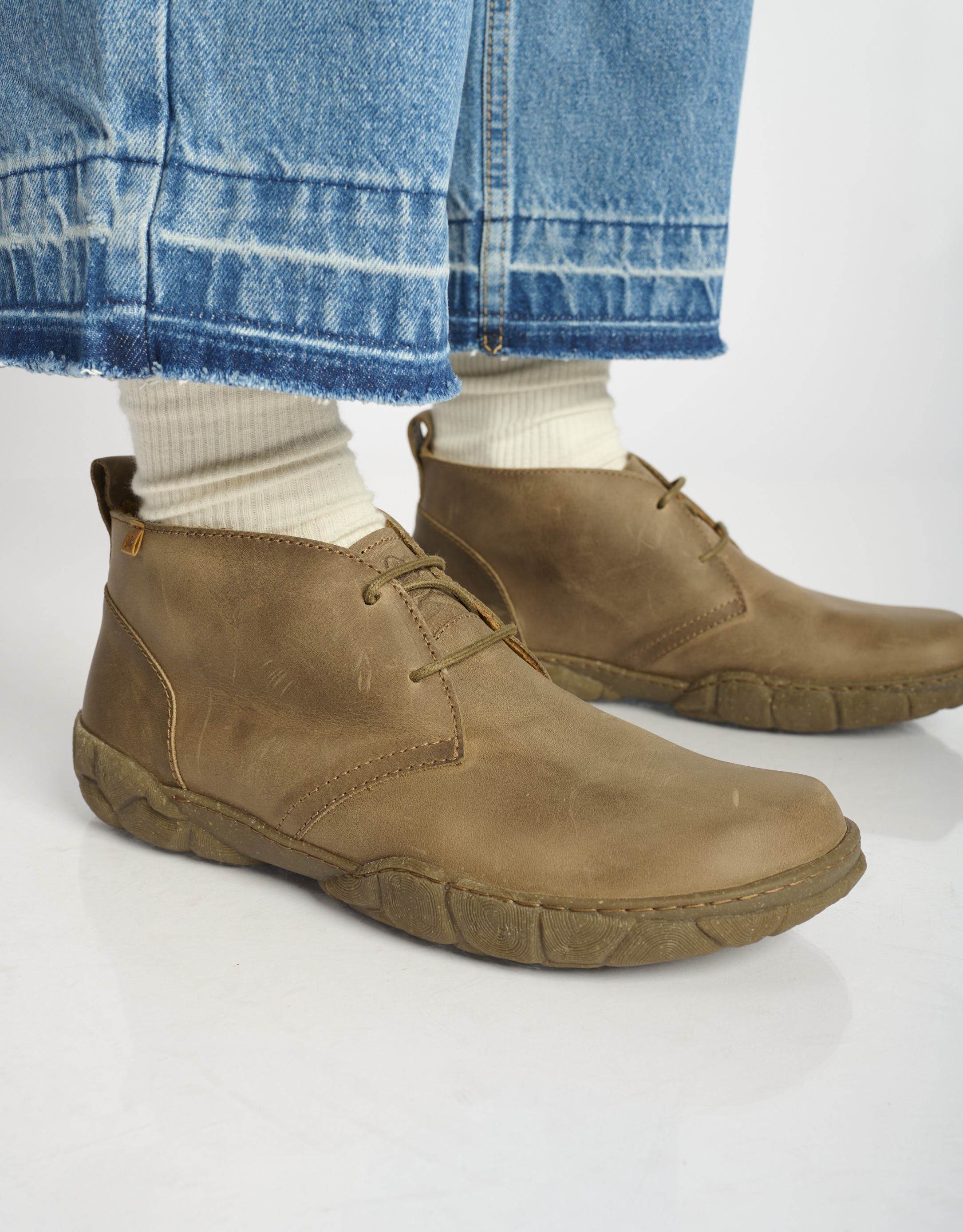 נעלי גברים - El Naturalista - נעלי עור גבוהות TURTLE - אפור חום3