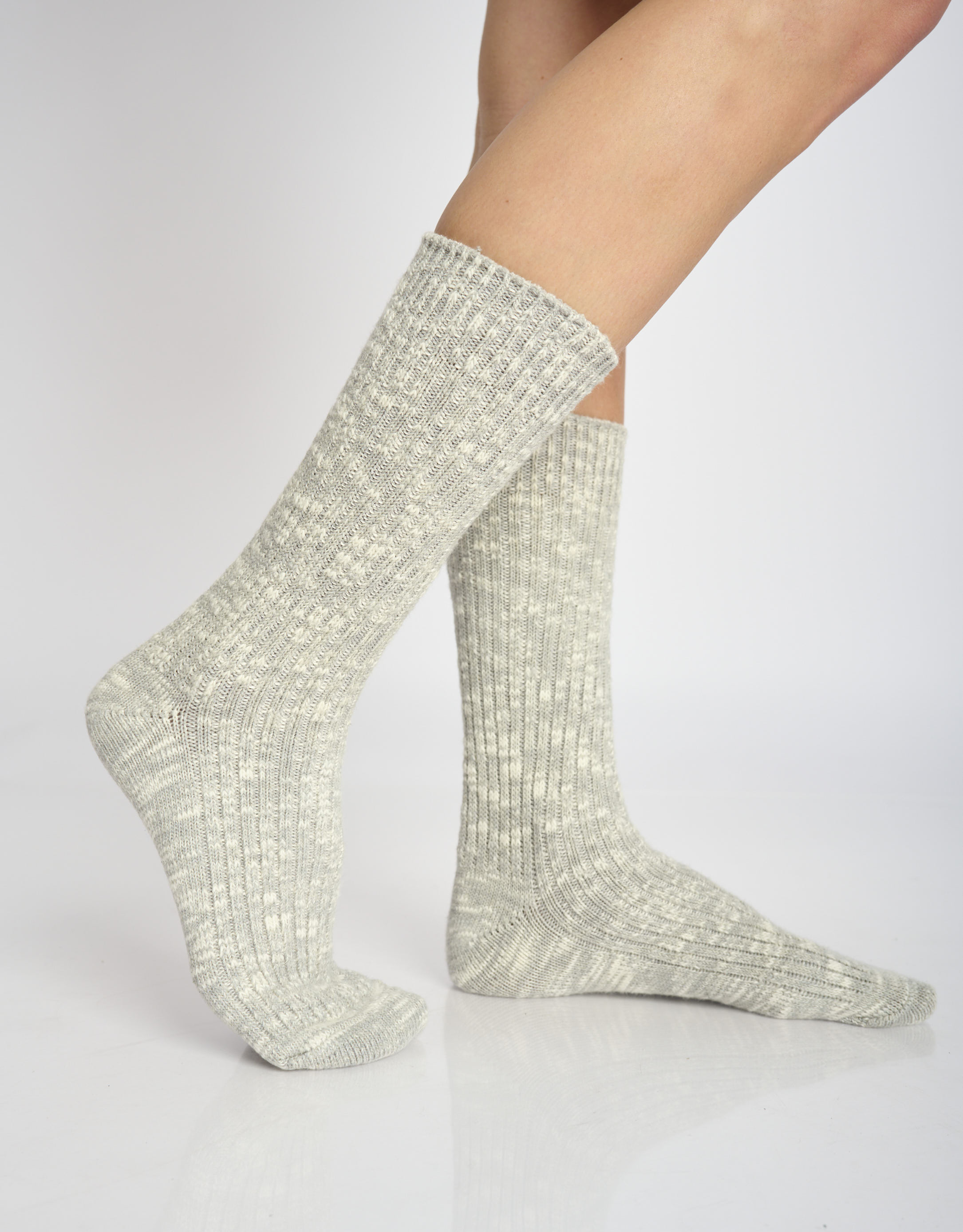 נעלי נשים - Le Bon Shoppe - גרביים COTTAGE - אפור בהיר4