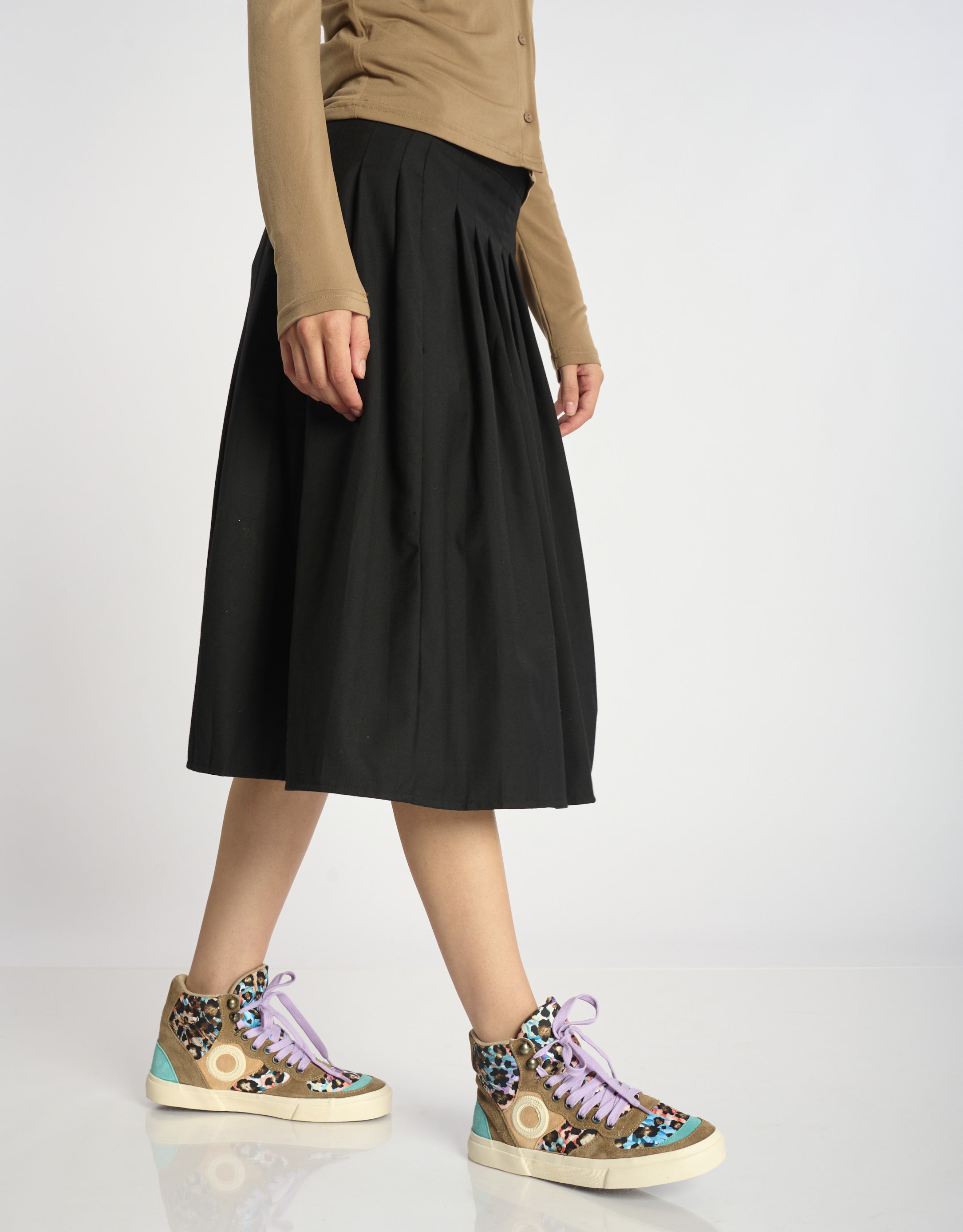 נעלי נשים - Aro - סניקרס גבוהות EMMA - חום2