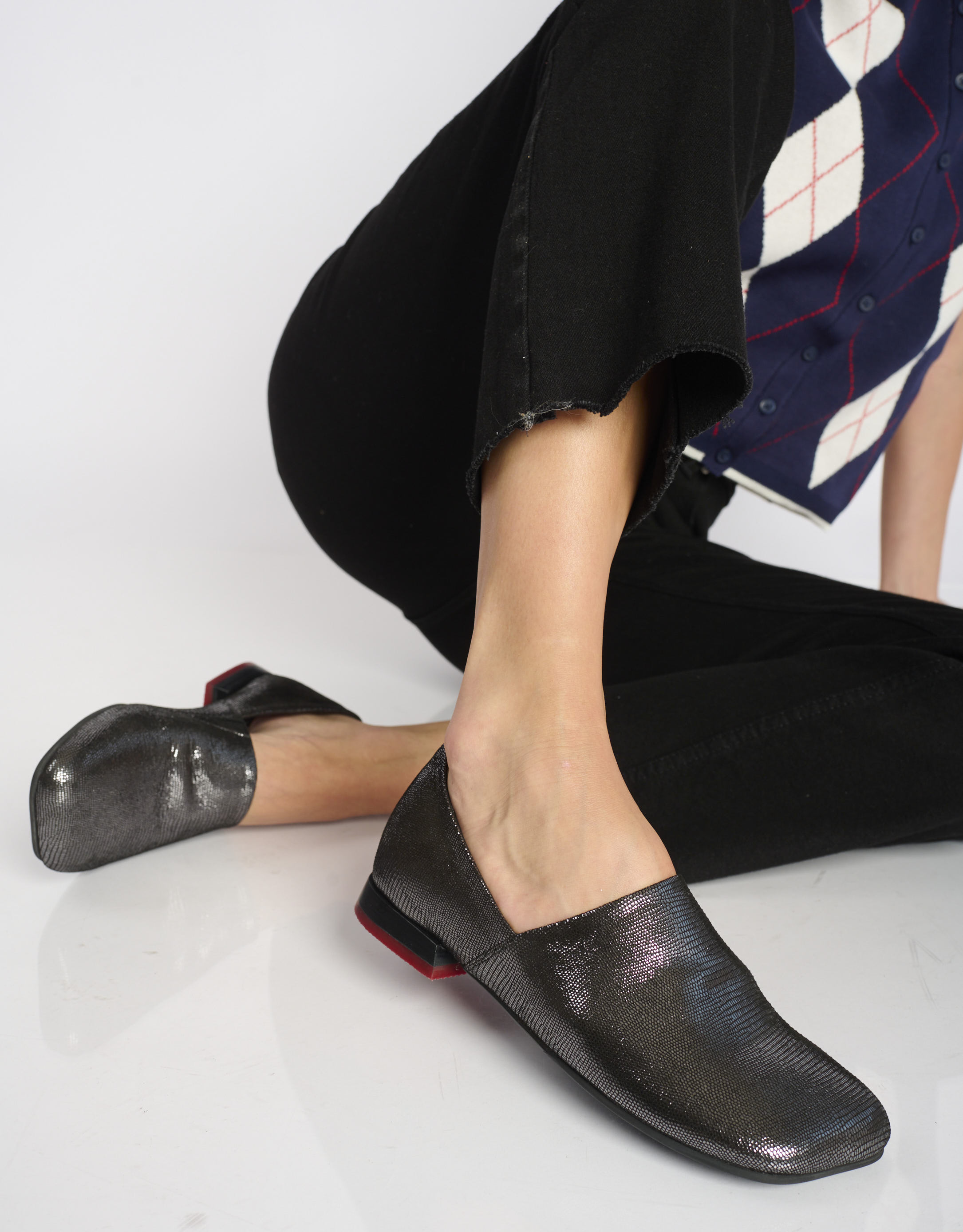 נעלי נשים - Yuko Imanishi - נעליים שטוחות KEO - שחור מטאלי1