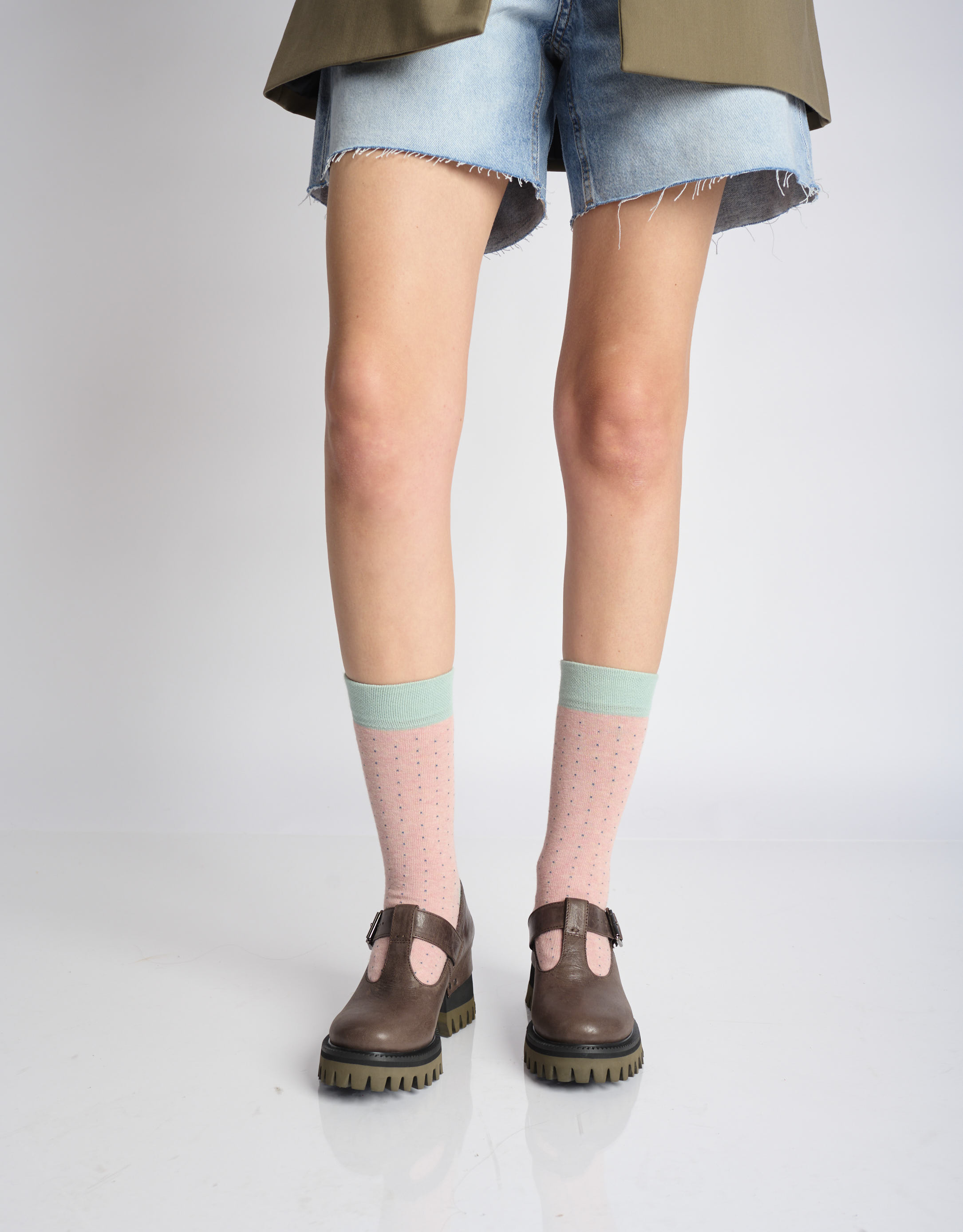 נעלי נשים - Yuko Imanishi - נעלי בובה עם עקב MIMI - חום1