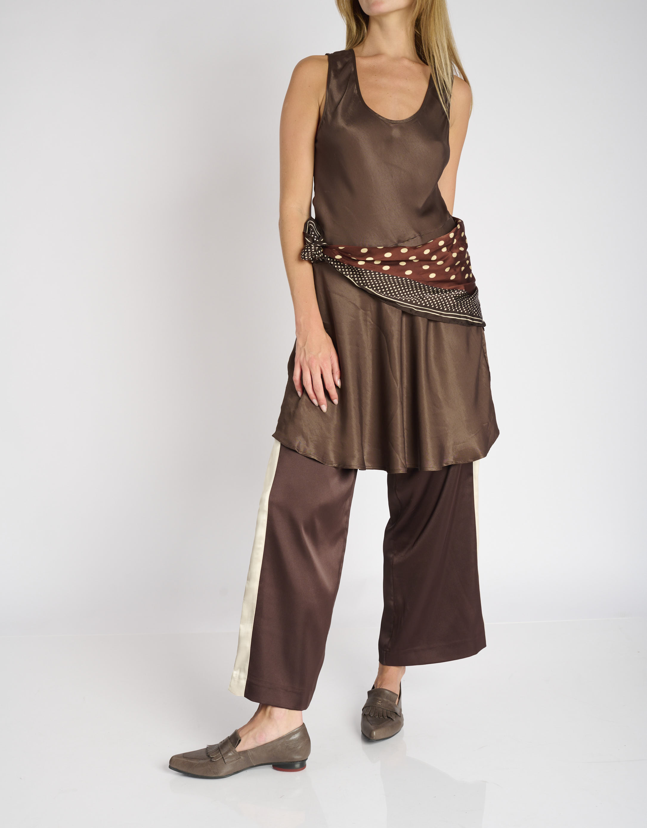 נעלי נשים - Yuko Imanishi - נעלי סירה שטוחות COTONA - חום2