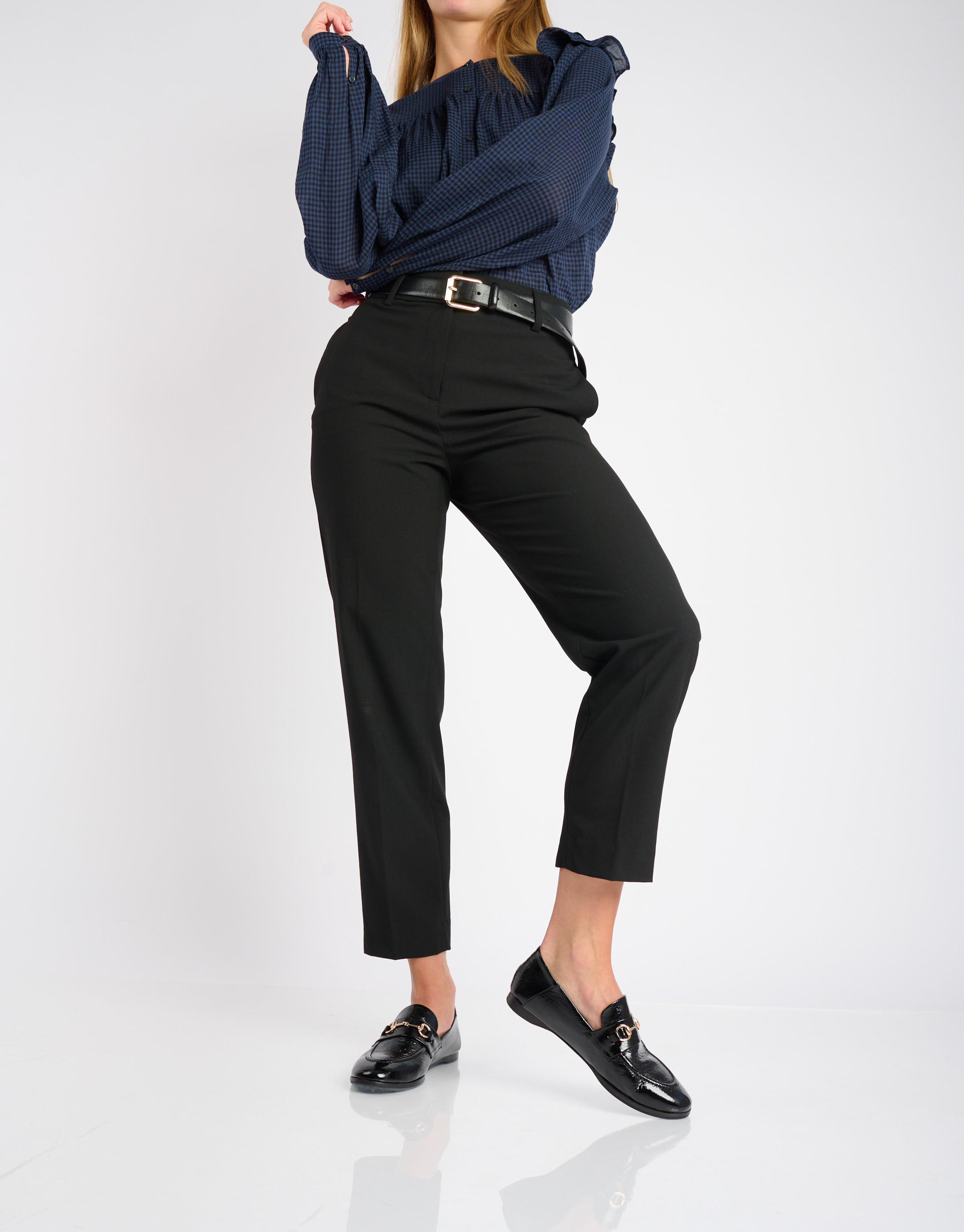 נעלי נשים - Yuko Imanishi - נעלי מוקסין מבריקות SACHI - שחור2