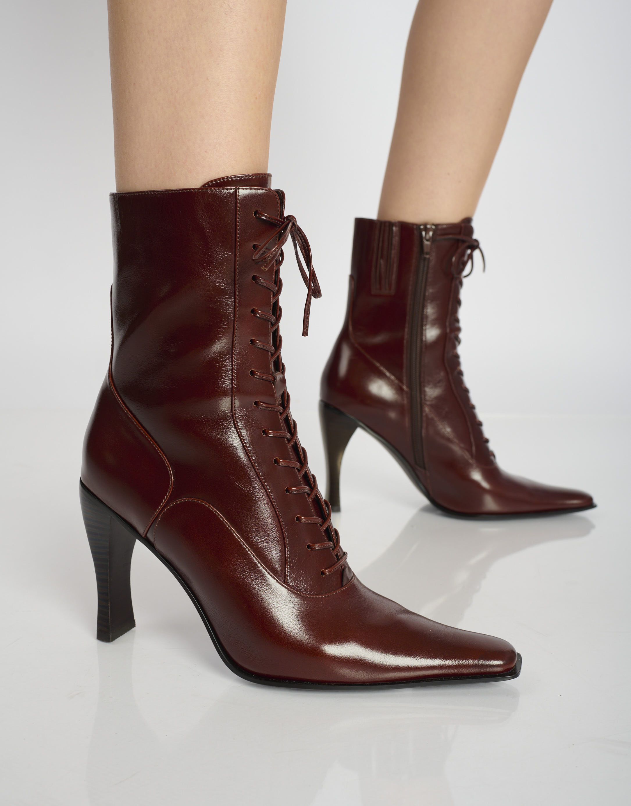 נעלי נשים - Jeffrey Campbell - מגפוני עקב BEBOLDU - חום כהה3