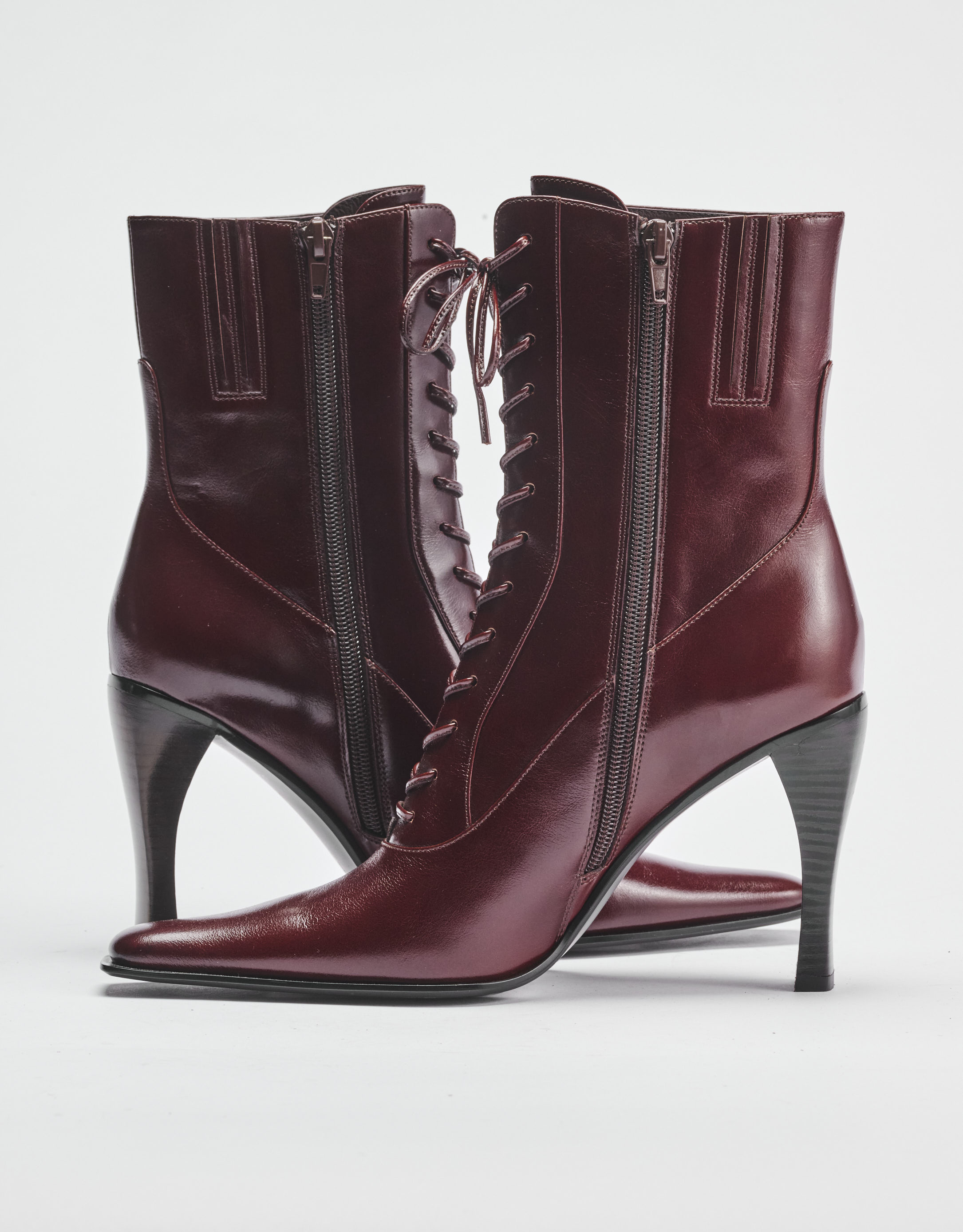 נעלי נשים - Jeffrey Campbell - מגפוני עקב BEBOLDU - חום כהה4