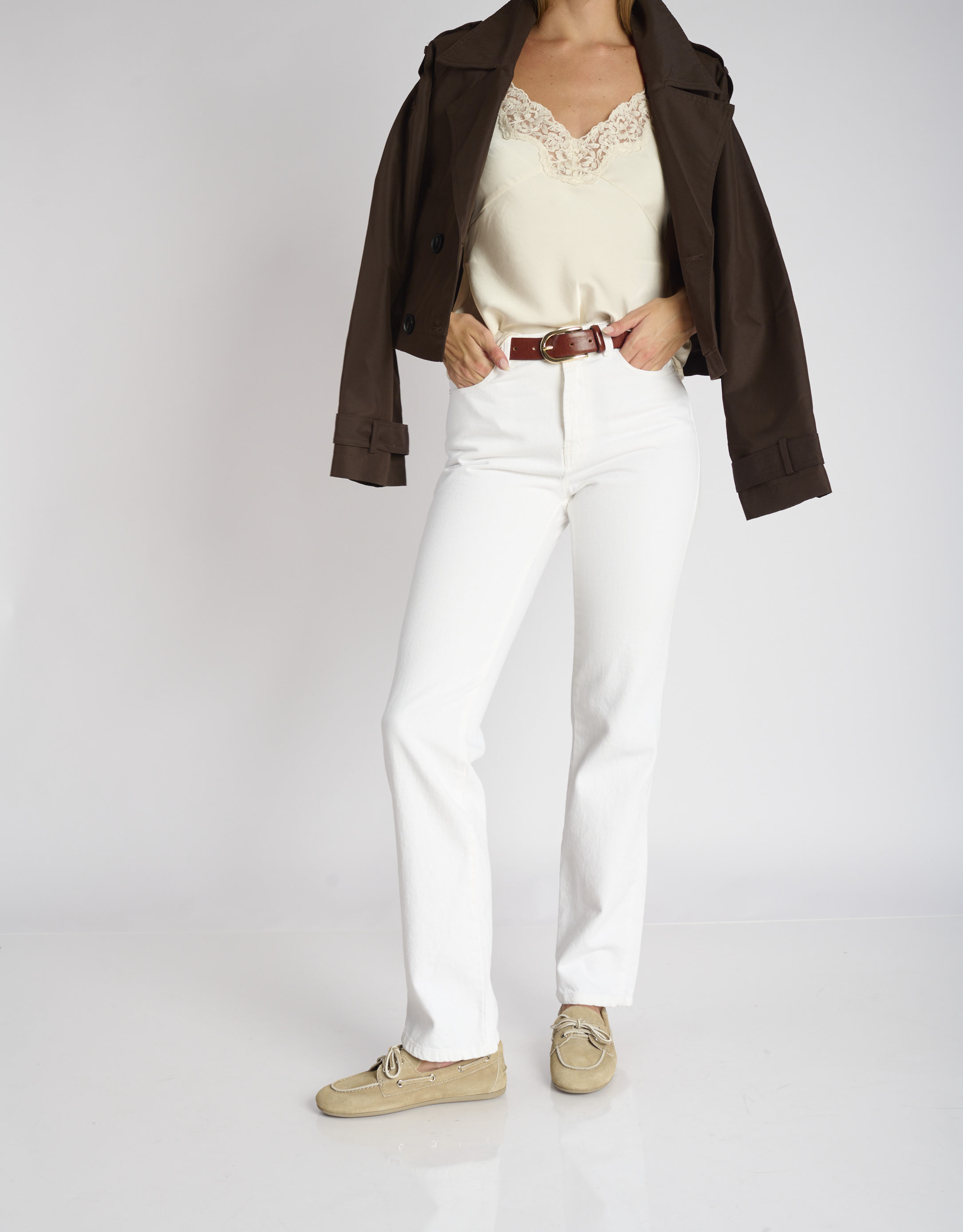 נעלי נשים - Jeffrey Campbell - נעלי מוקסין זמש BOAST - אפור חום2