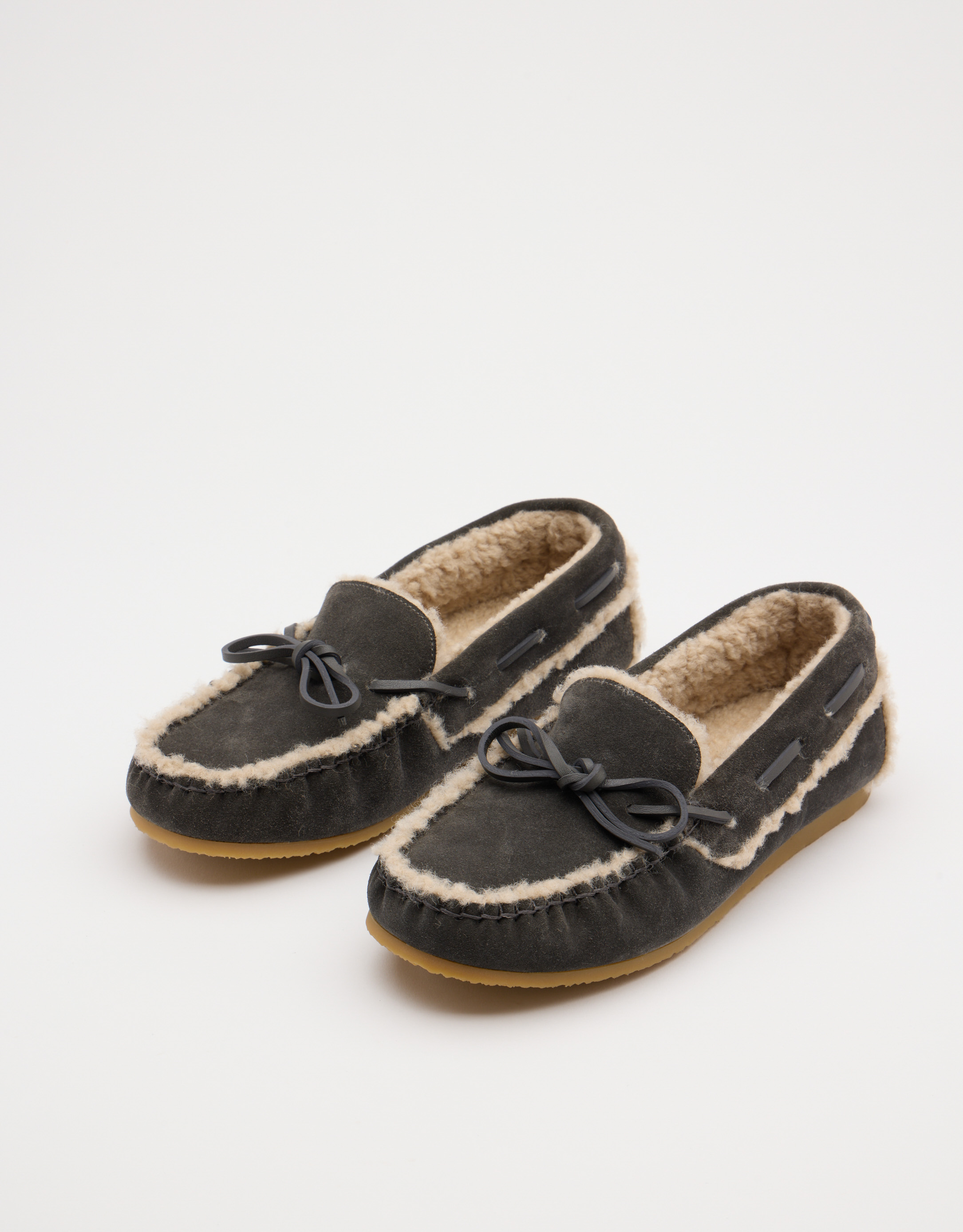 נעלי נשים - Jeffrey Campbell - מוקסינים עם פרווה COMFY - אפור2