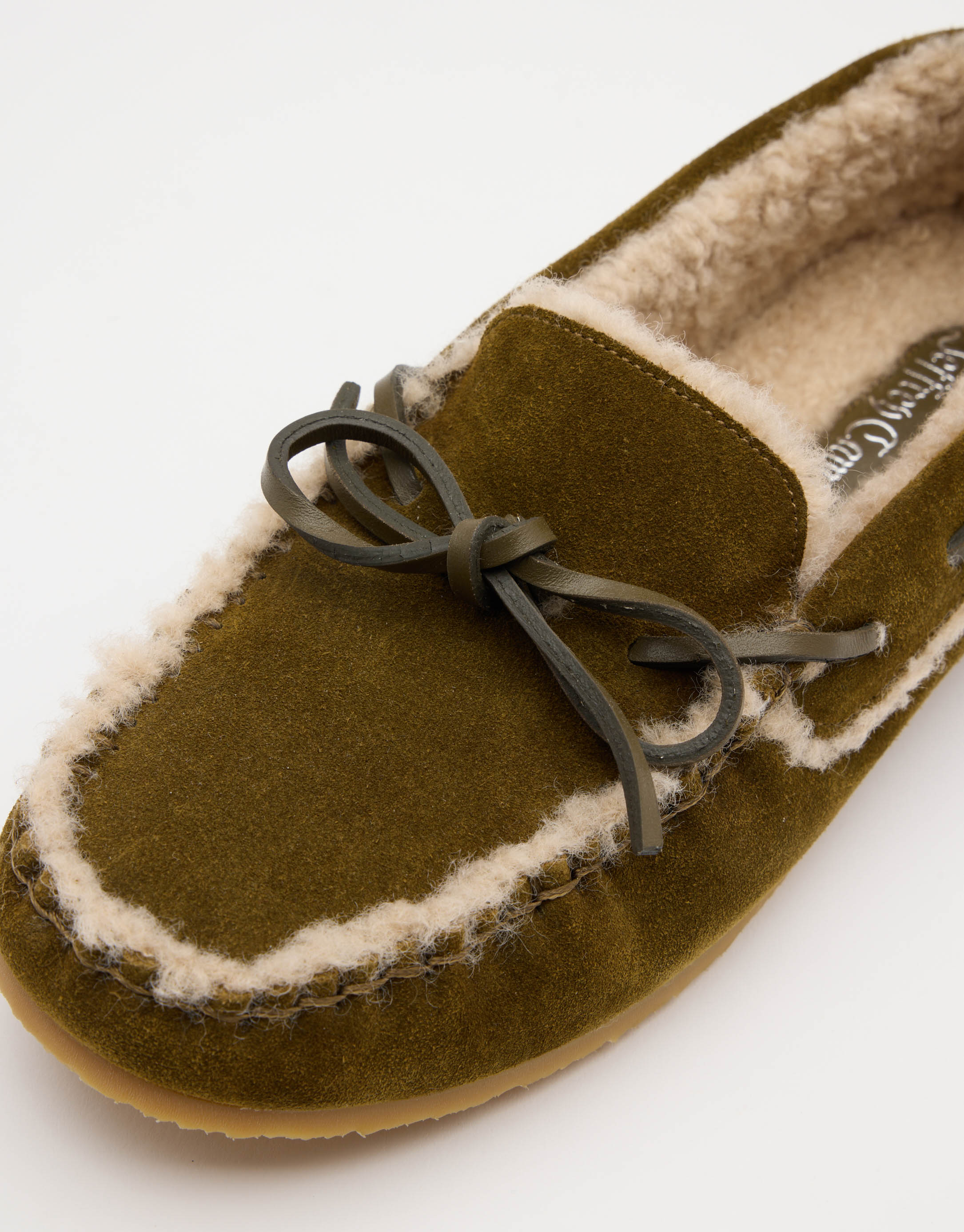 נעלי נשים - Jeffrey Campbell - מוקסינים עם פרווה COMFY - חאקי2