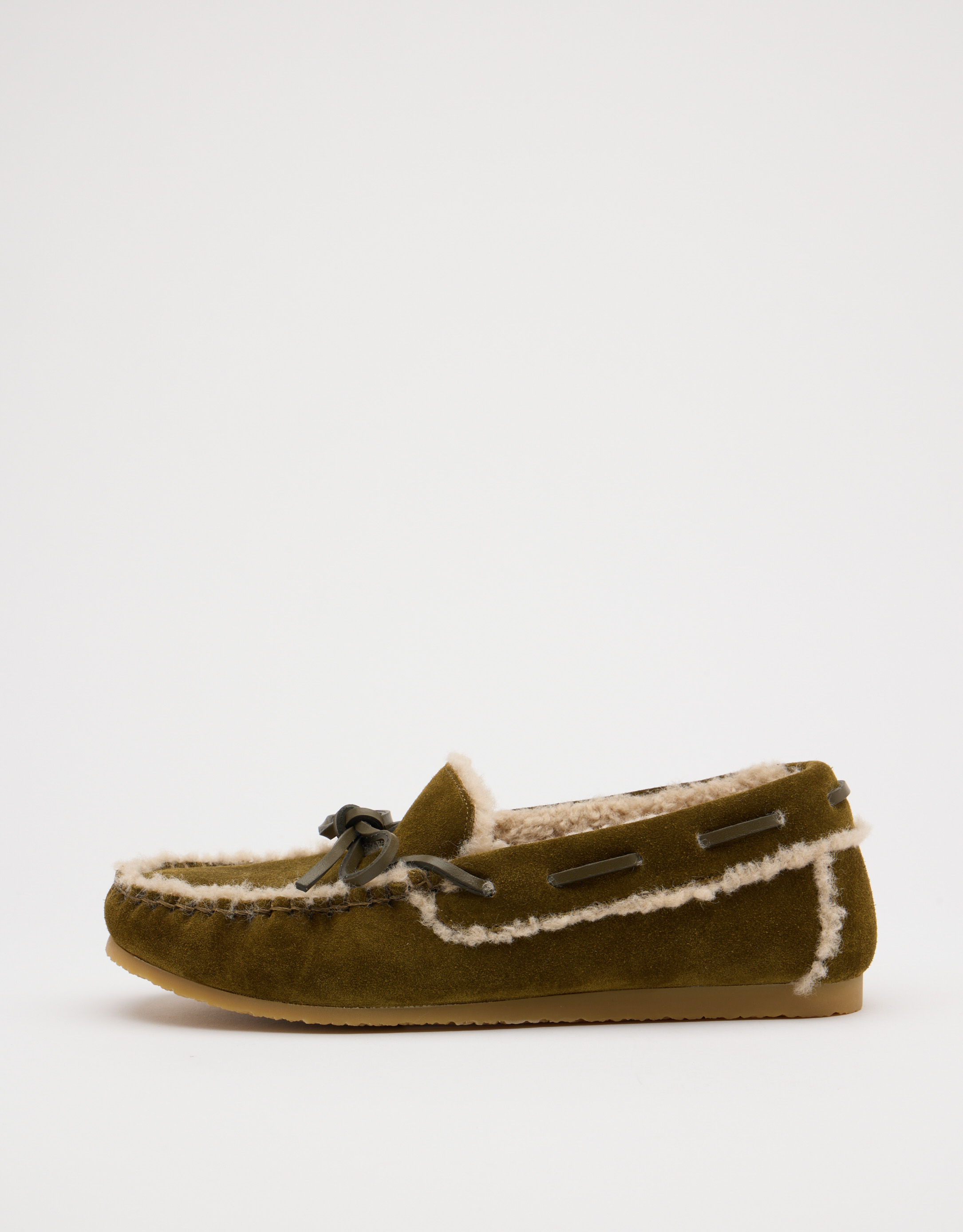 נעלי נשים - Jeffrey Campbell - מוקסינים עם פרווה COMFY - חאקי4