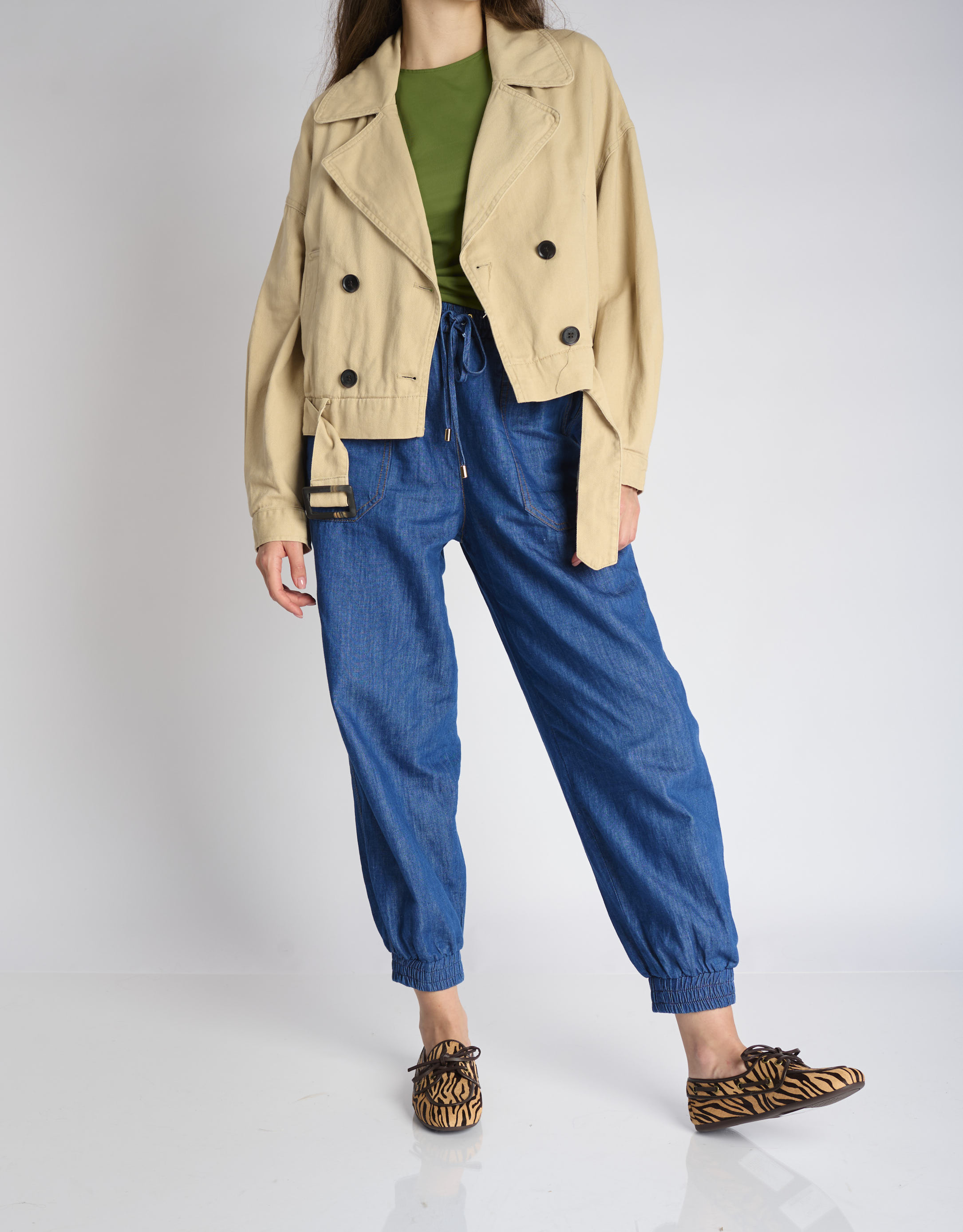 נעלי נשים - Jeffrey Campbell - מוקסינים BOAST זברה - בז'   חום2