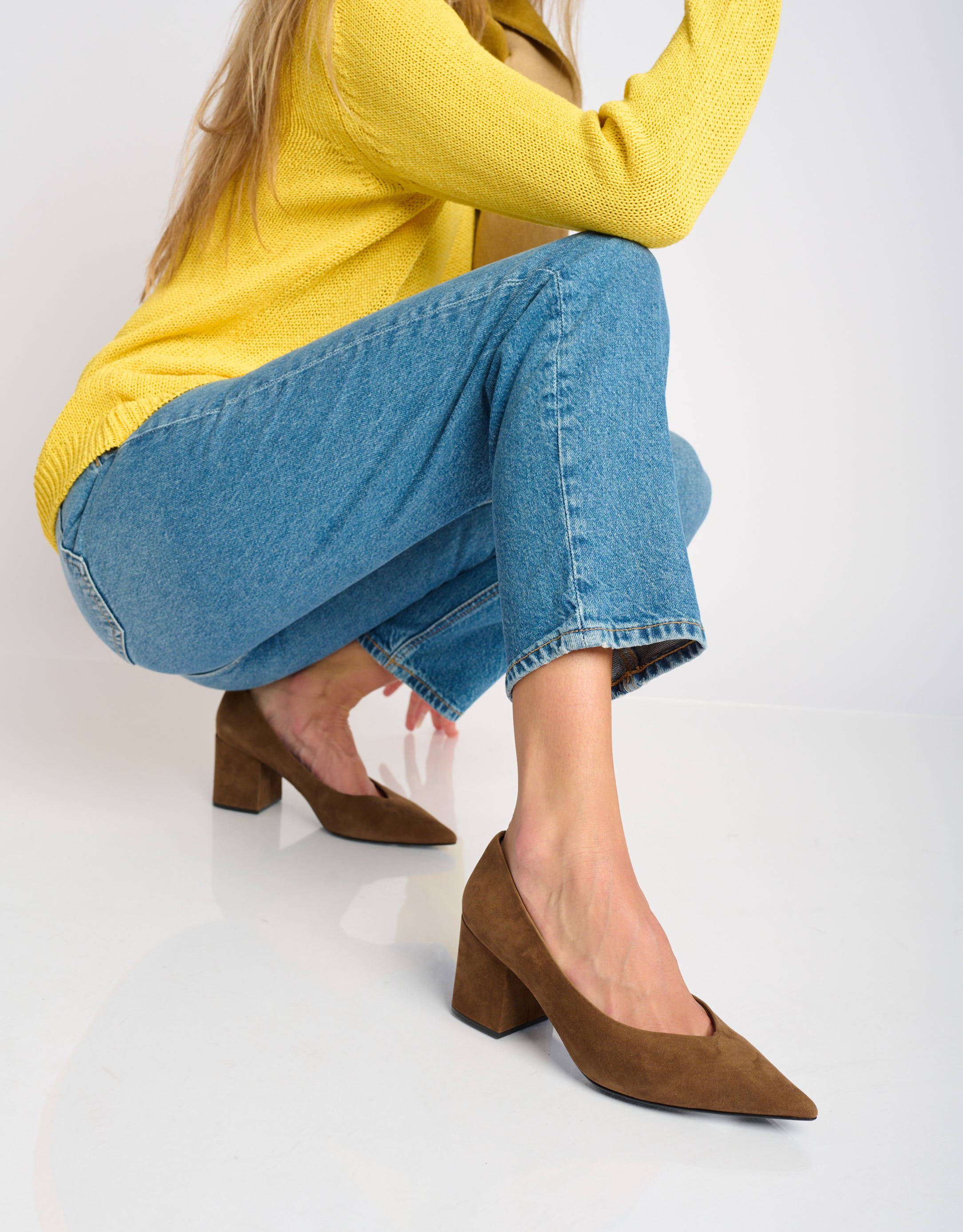 נעלי נשים - Jeffrey Campbell - נעלי סירה  HOURGLASS - חום1