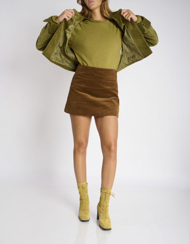 נעלי נשים - Jeffrey Campbell - מגפוני זמש עם שרוכים  SCR - ירוק בהיר