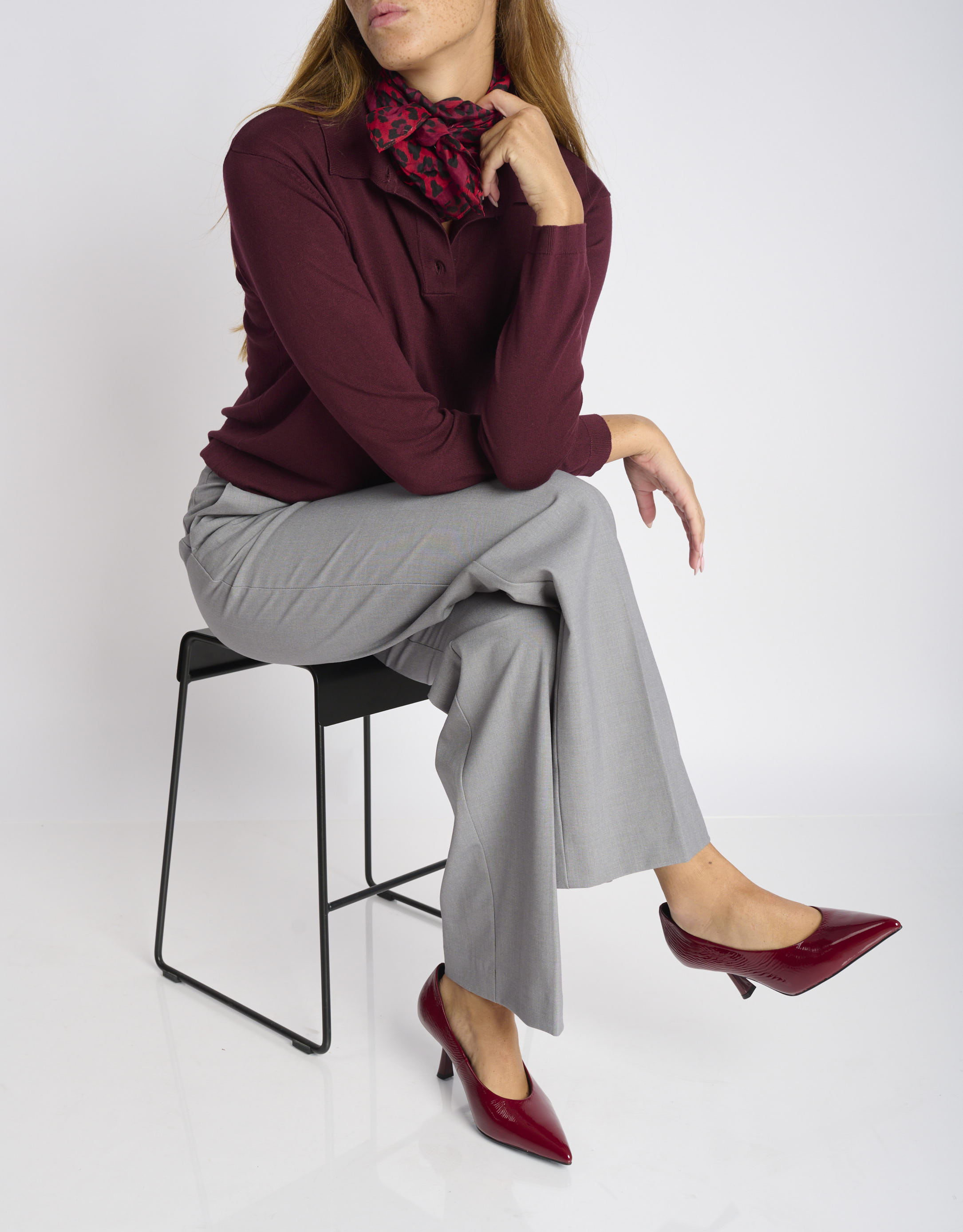 נעלי נשים - Bibi lou - נעלי סירה עקב גבוה TIARE - בורדו2