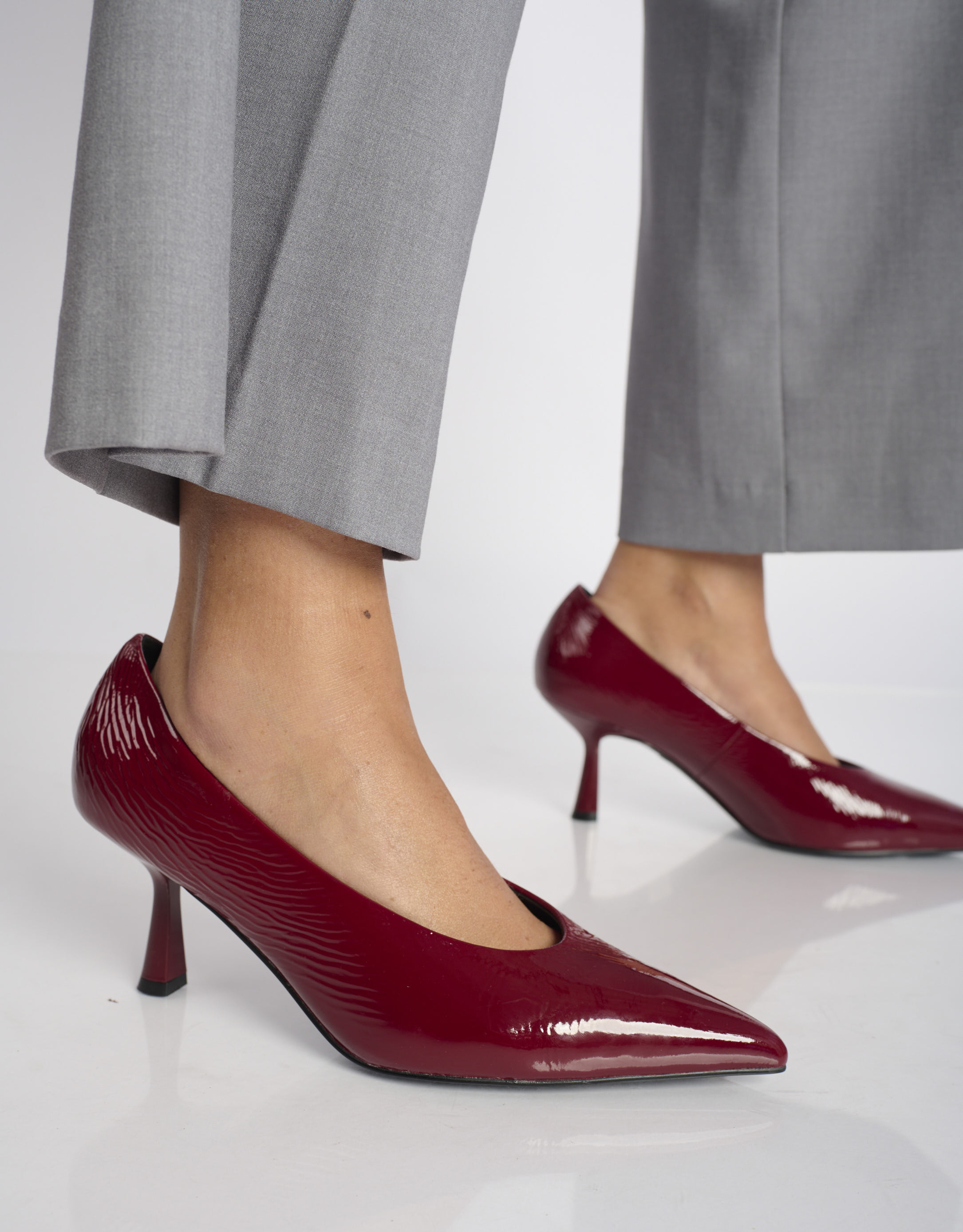 נעלי נשים - Bibi lou - נעלי סירה עקב גבוה TIARE - בורדו3