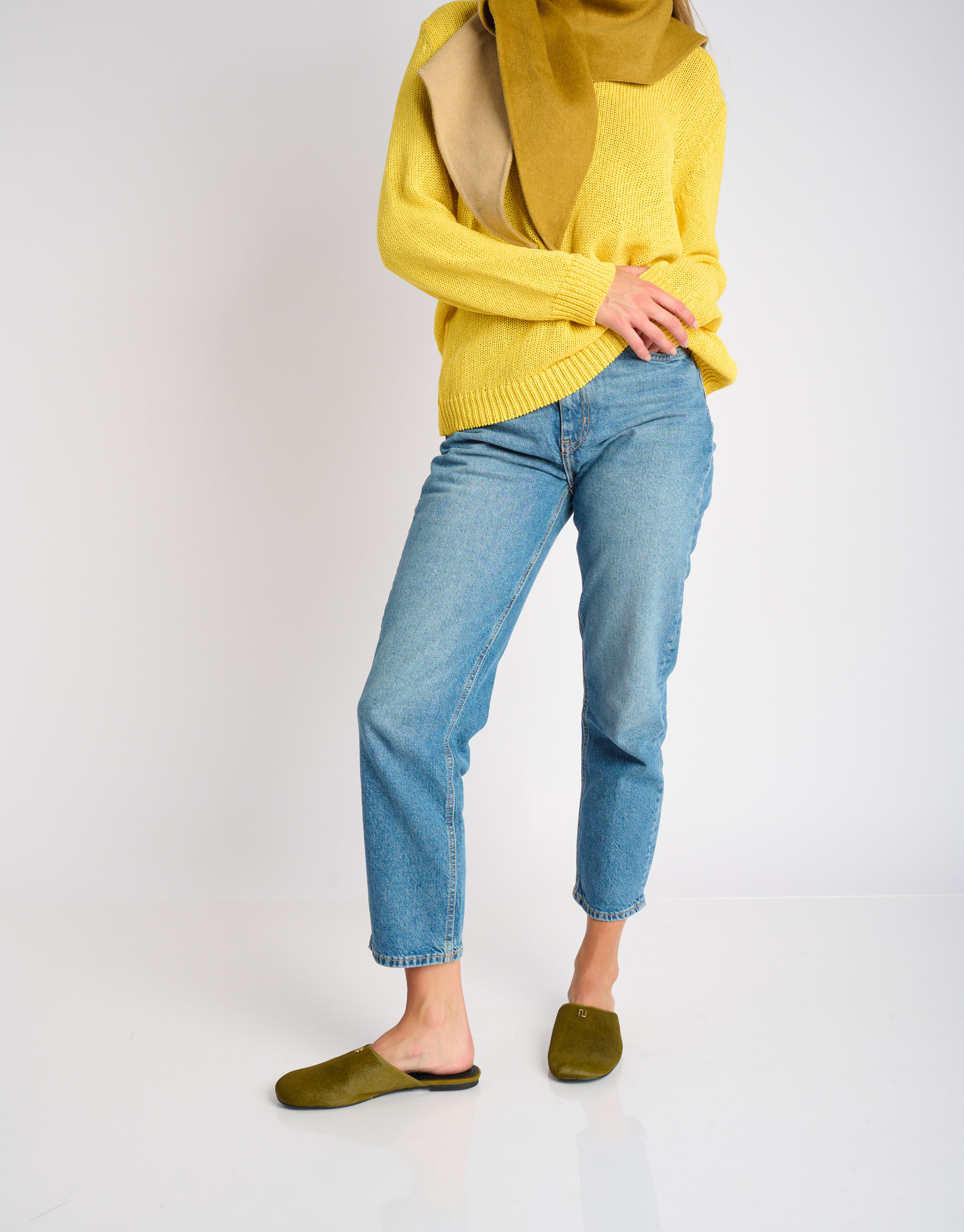 נעלי נשים - Bibi lou - כפכפים שטוחים MARANTA - חאקי3