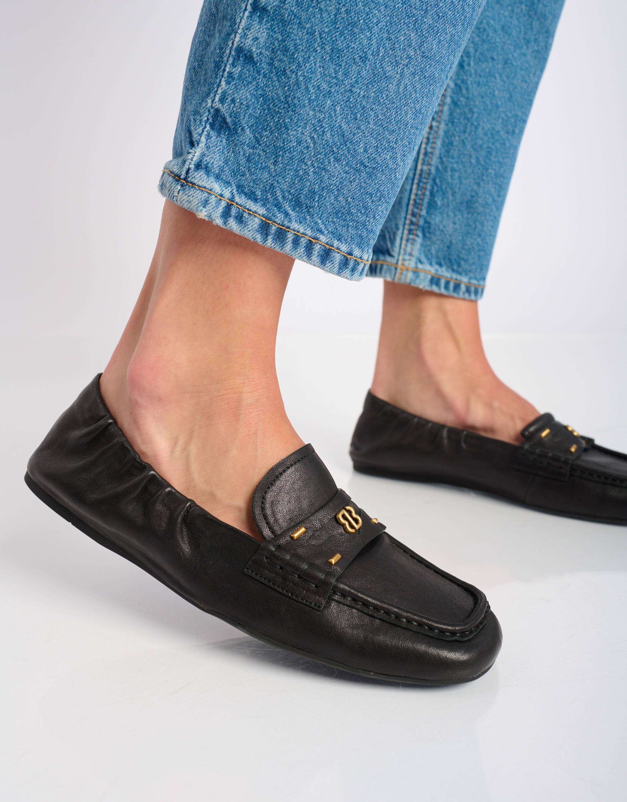 נעלי נשים - Bibi lou - נעלי מוקסין שטוחות DALIA - שחור2