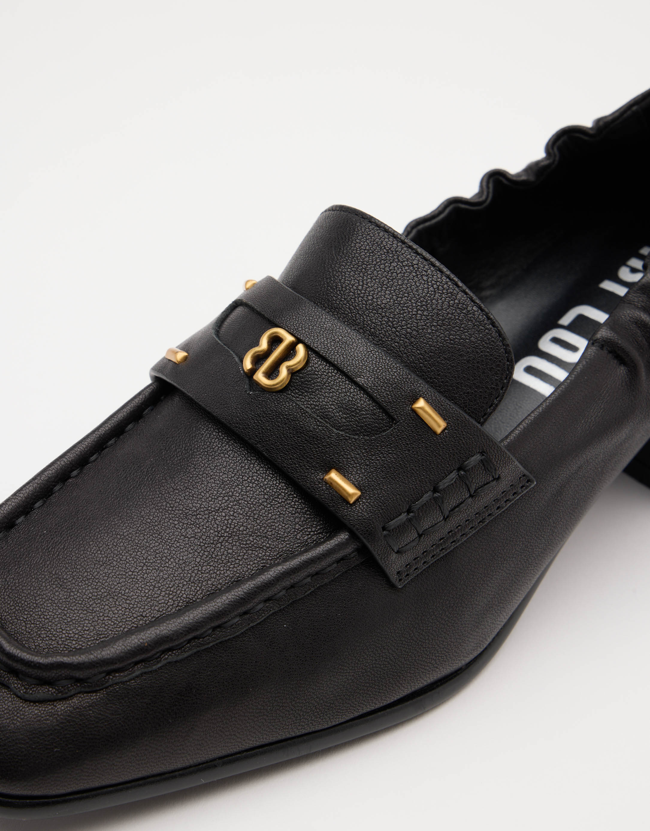 נעלי נשים - Bibi lou - נעלי מוקסין עם עקב DALIA - שחור4