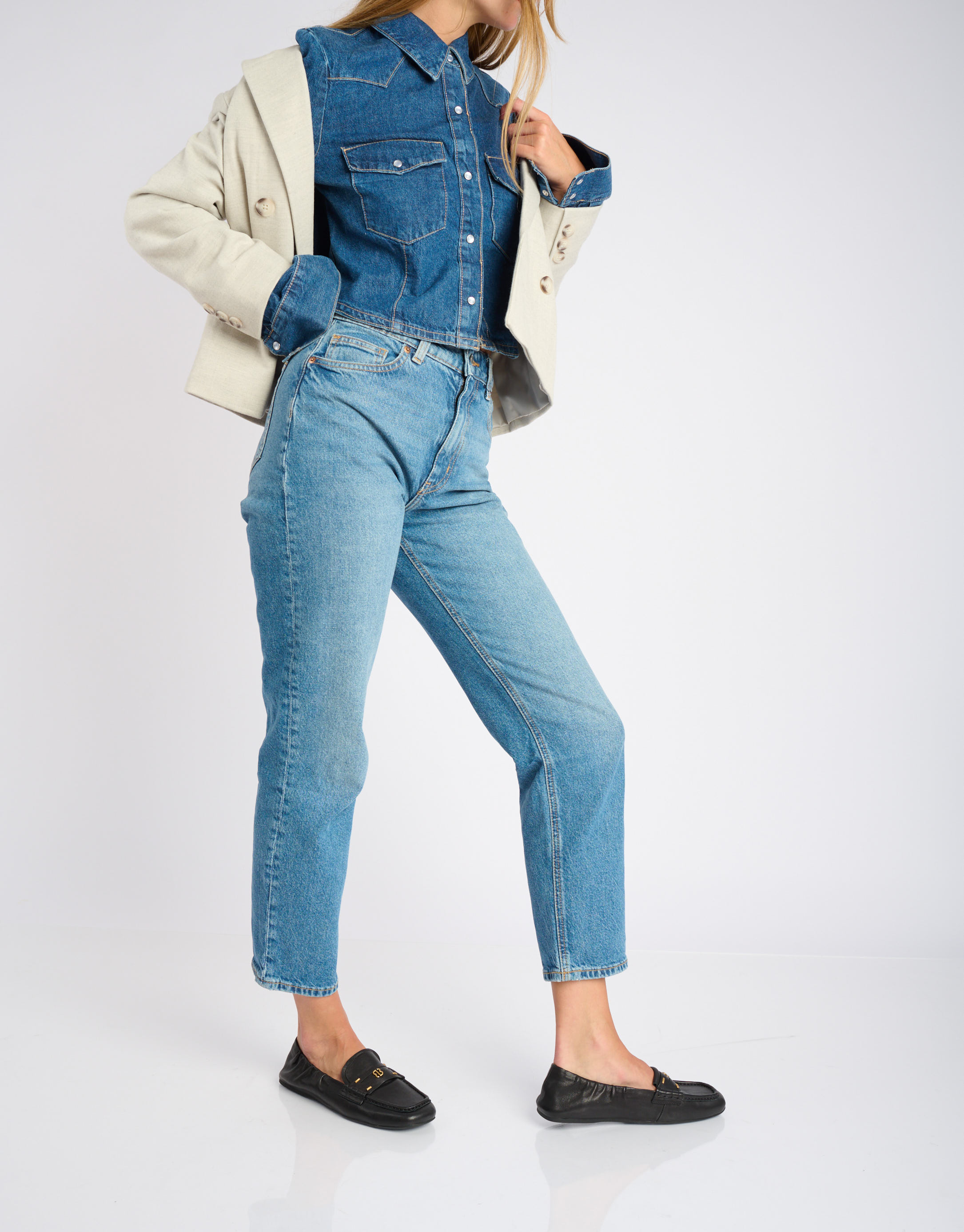 נעלי נשים - Bibi lou - נעלי מוקסין שטוחות DALIA - שחור4