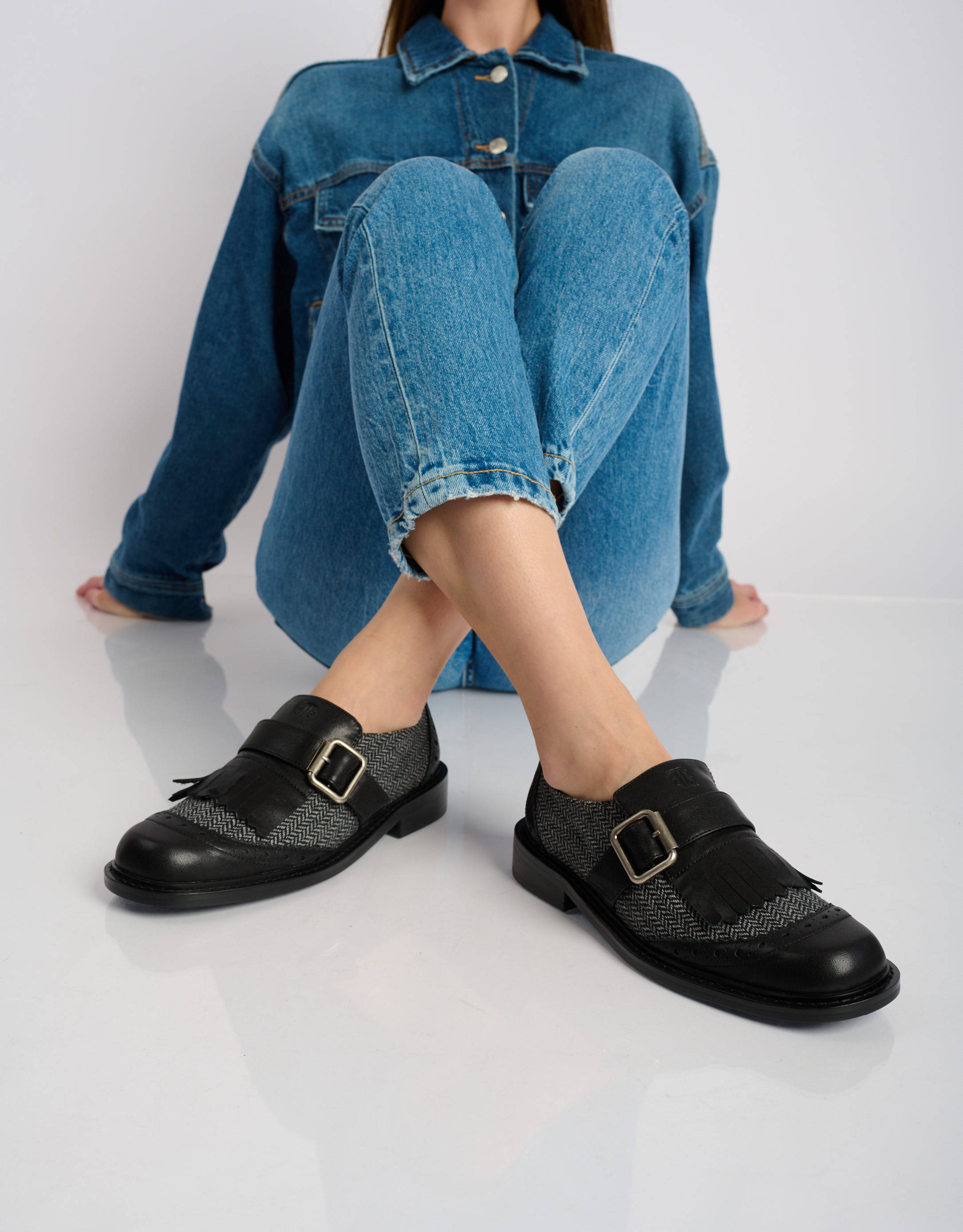 נעלי נשים - Bibi lou - נעלי מוקסין משולבות VEGA - שחור2