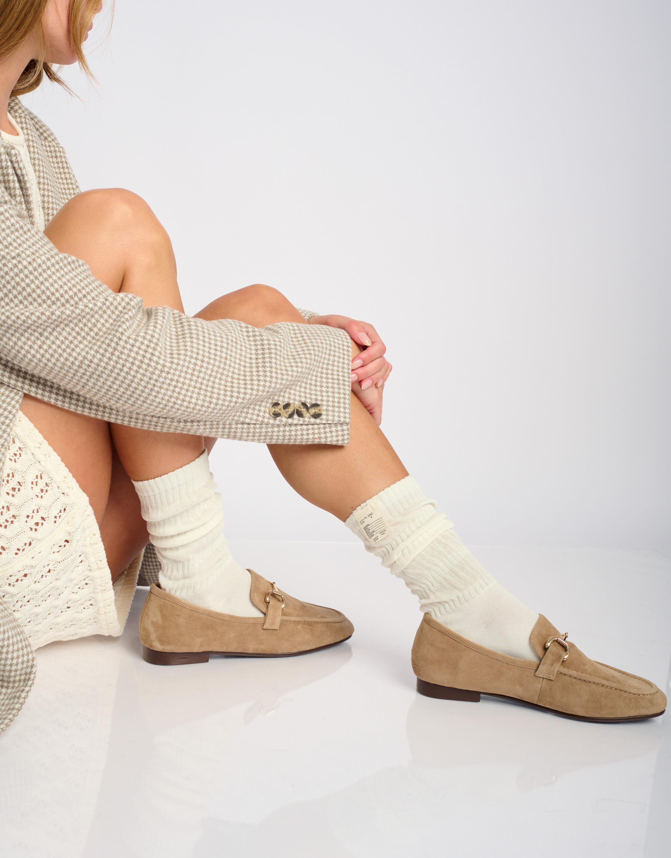 נעלי נשים - Bibi lou - נעלי מוקסין זמש ASHE - בז'1