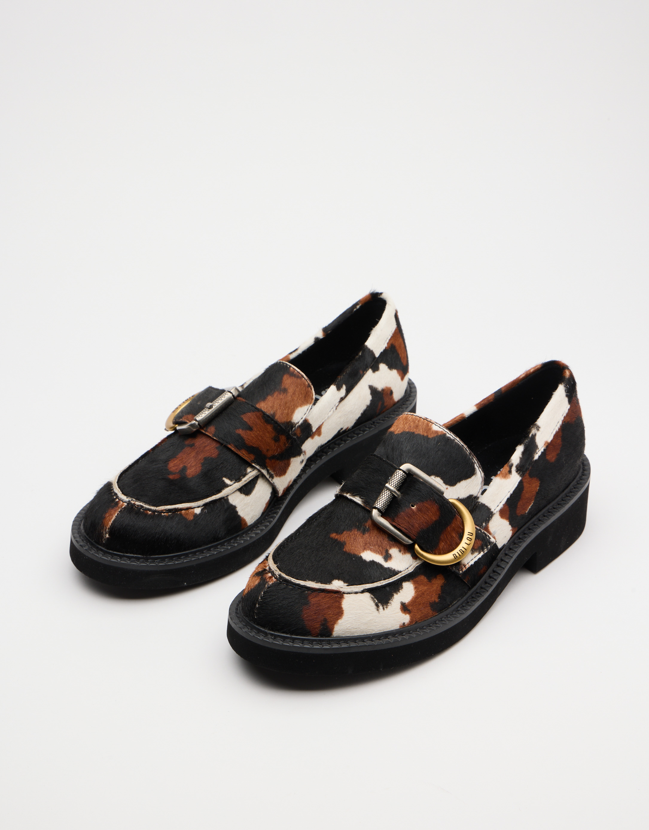 נעלי נשים - Bibi lou - נעלי מוקסין KIMIA - לבן   חום1