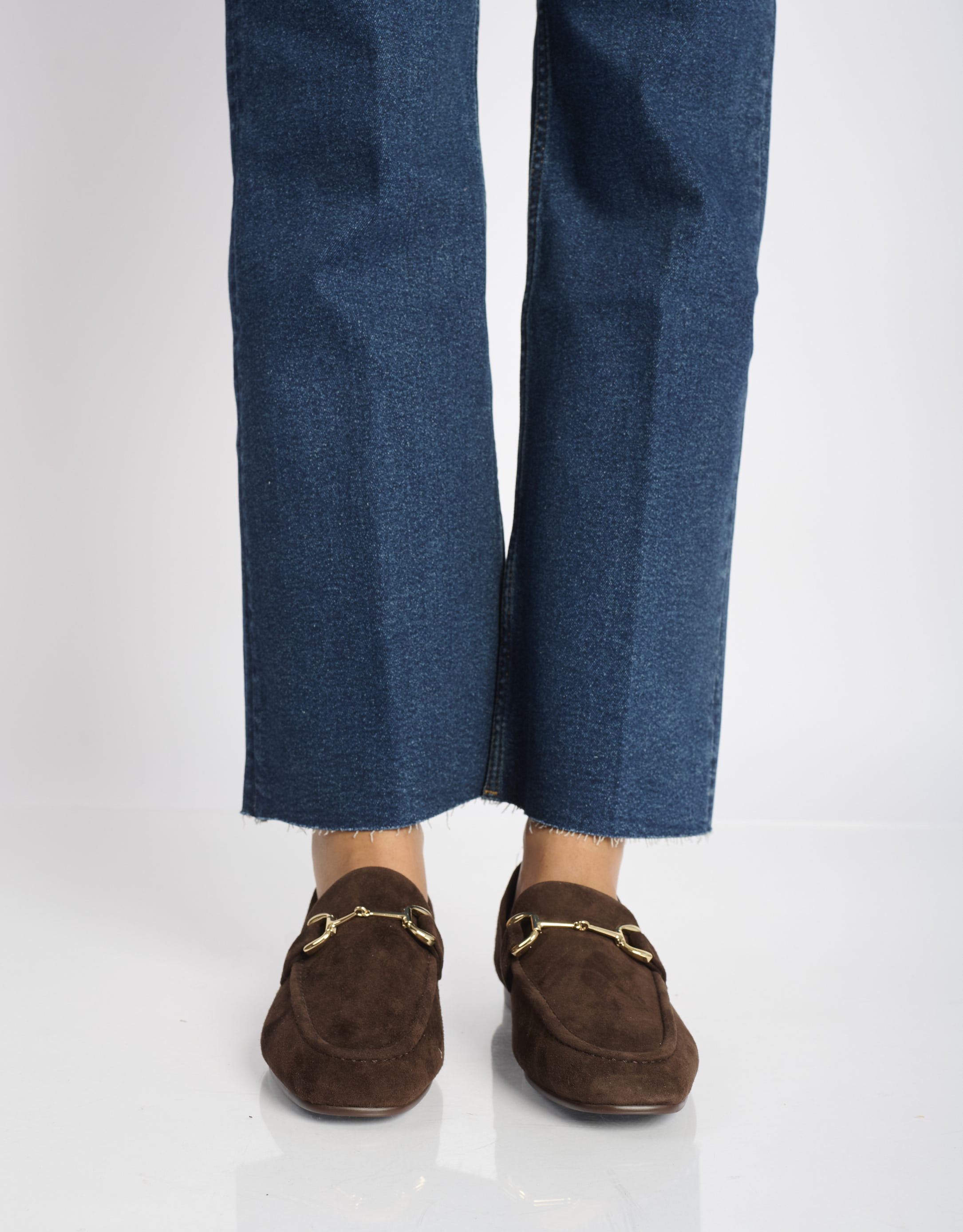 נעלי נשים - Bibi lou - נעלי מוקסין זמש ASHE - חום כהה2