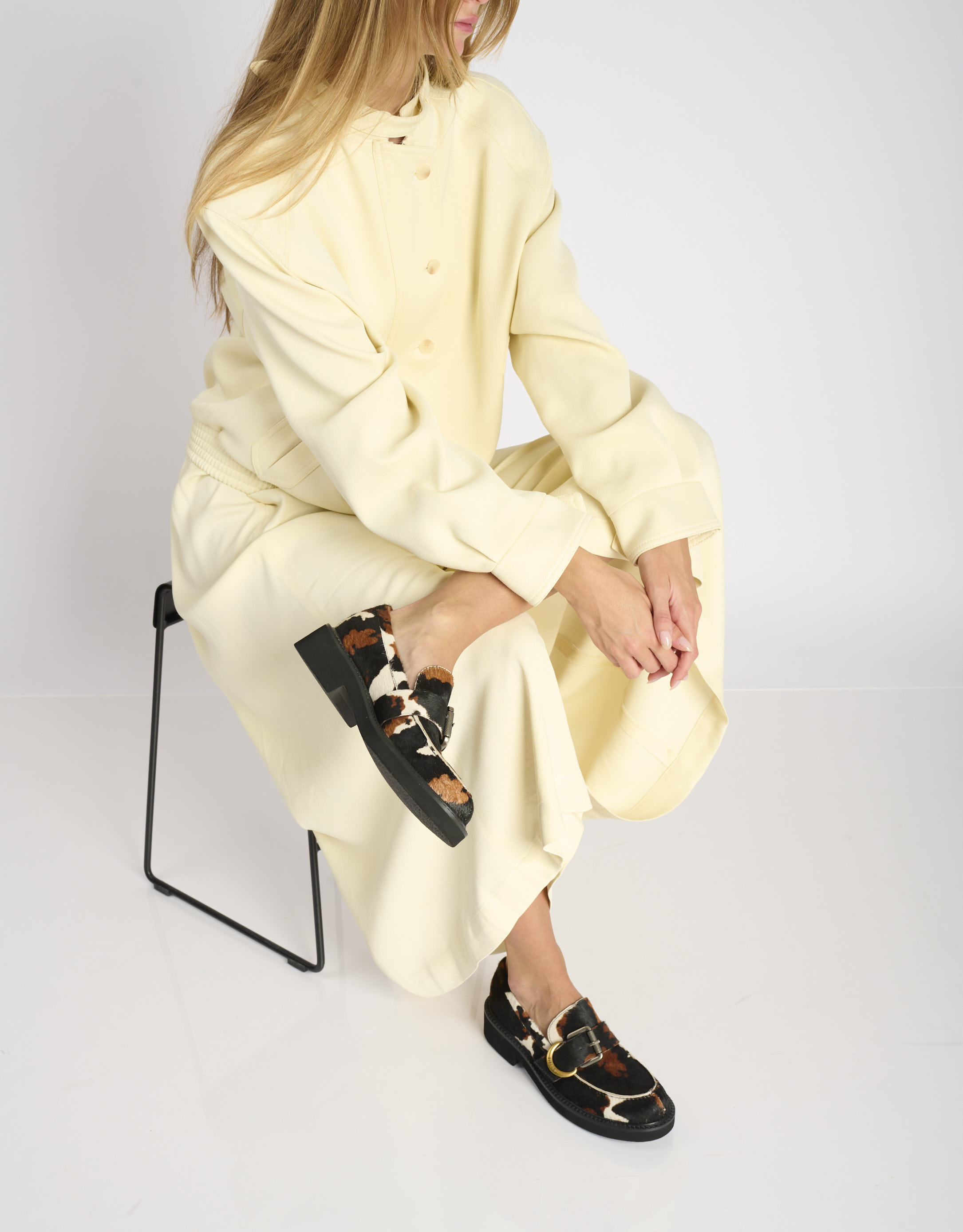 נעלי נשים - Bibi lou - נעלי מוקסין KIMIA - לבן   חום4