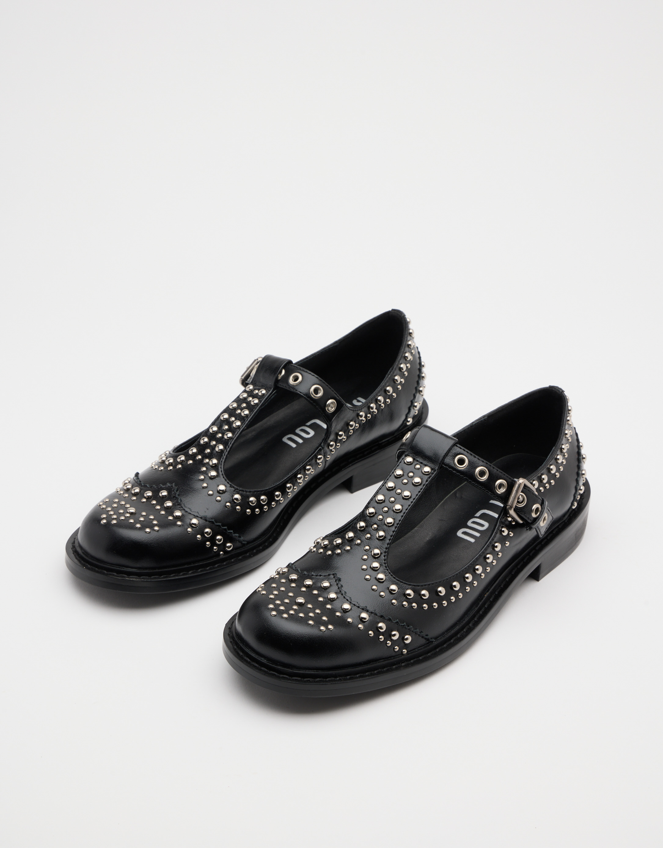 נעלי נשים - Bibi lou - נעלי בובה עם ניטים ANKA - שחור1