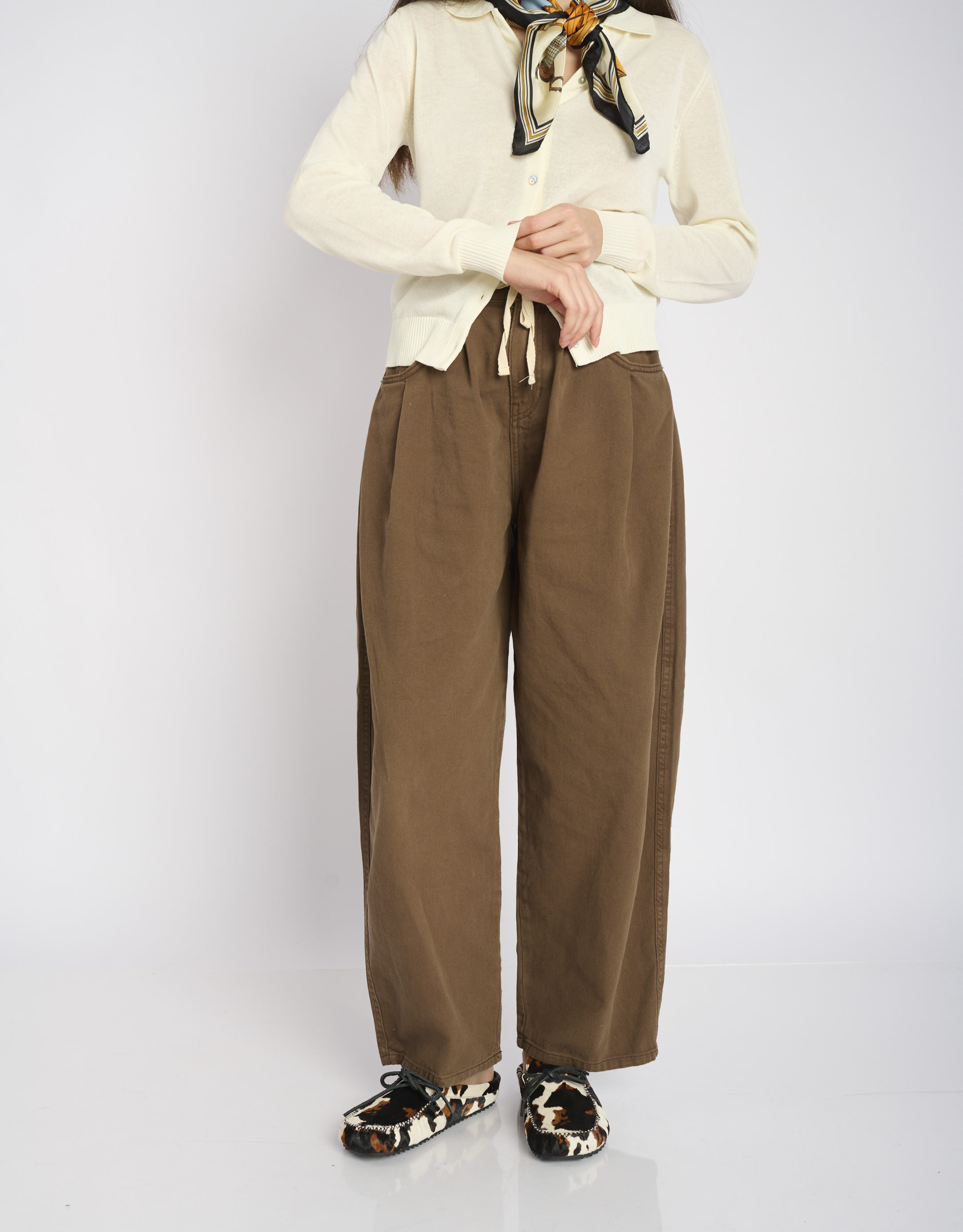 נעלי נשים - Bibi lou - כפכפים עם הדפס ALEXIA - לבן   חום2