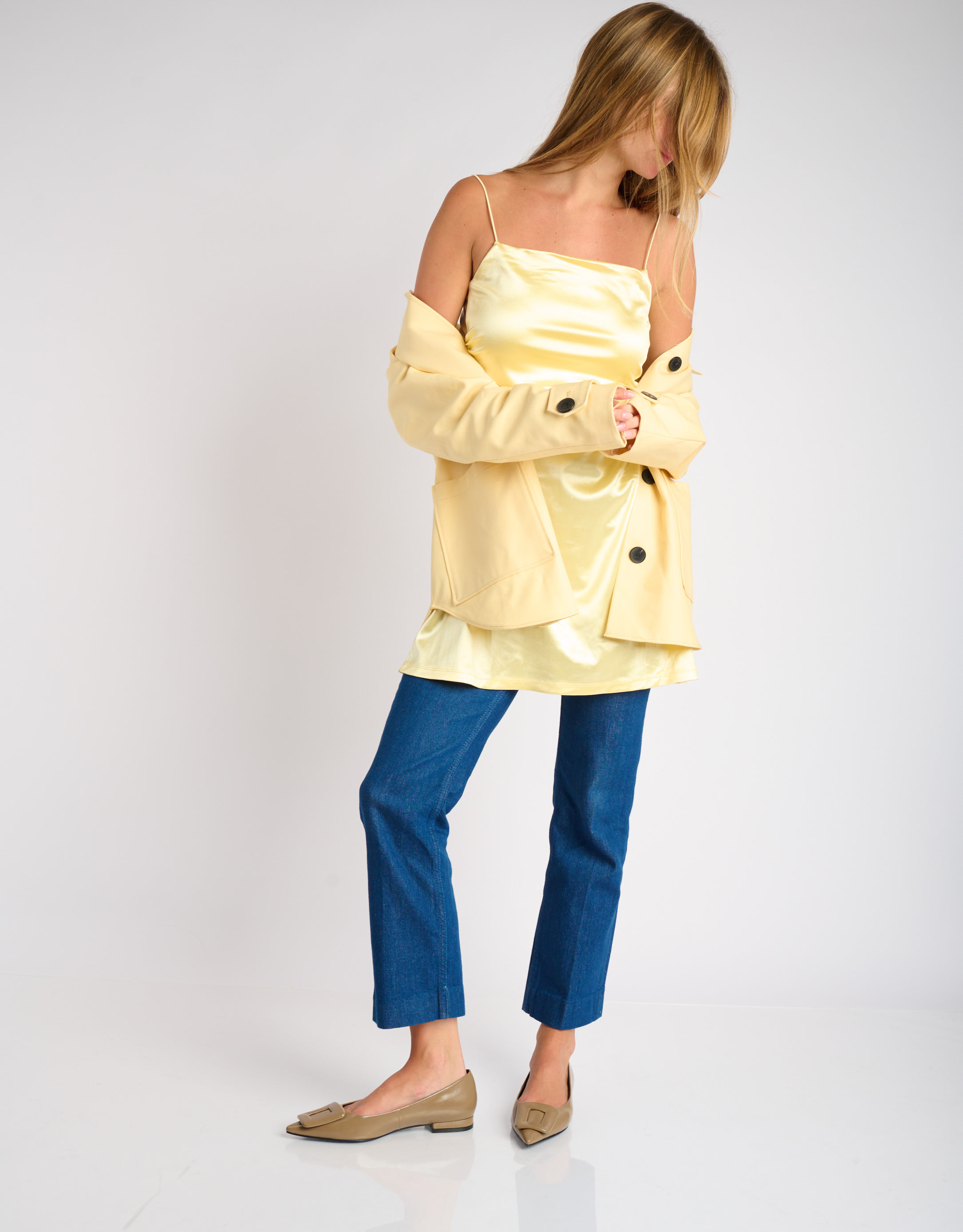 נעלי נשים - Bibi lou - נעלי סירה שטוחות BONNIE - בז'3