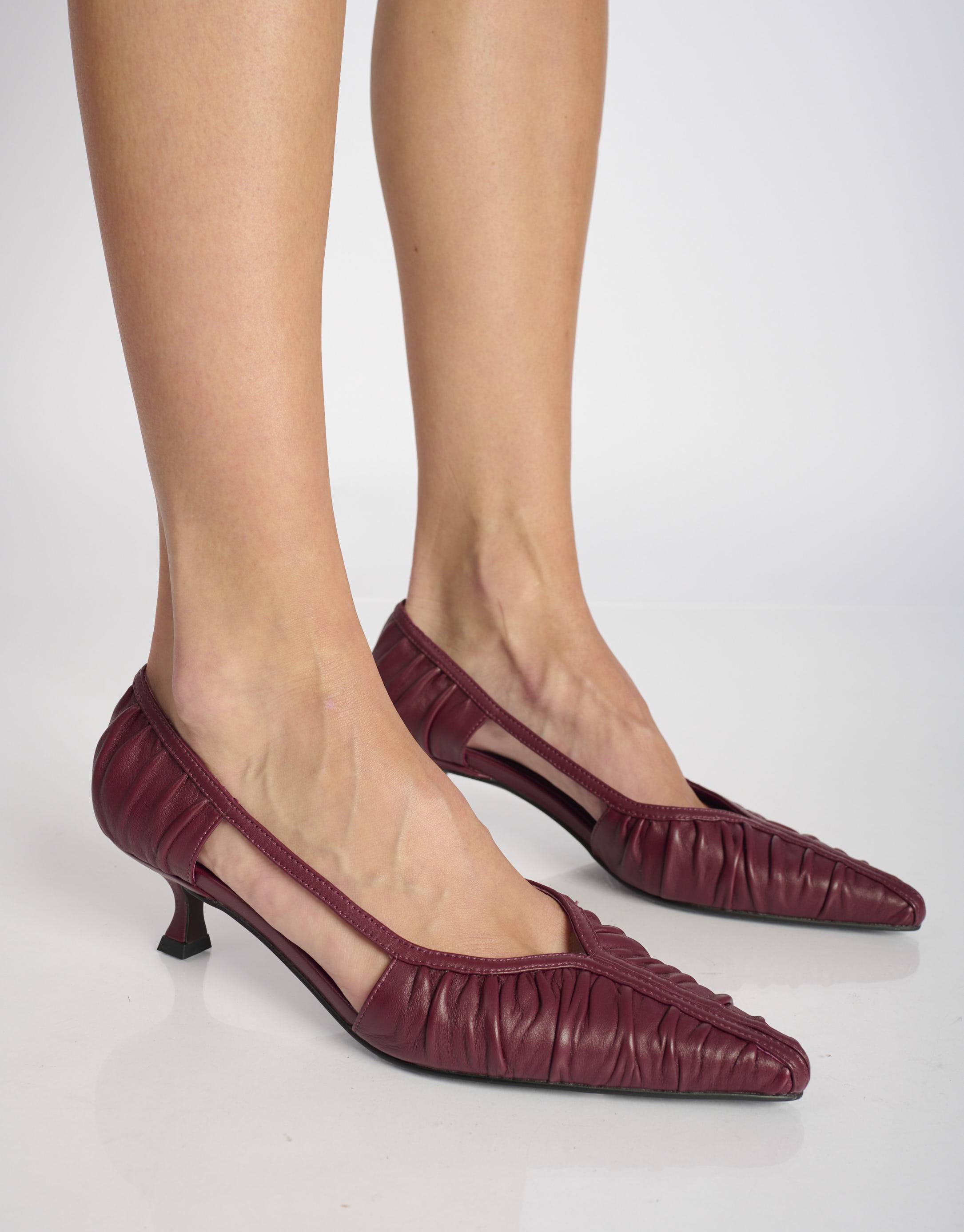 נעלי נשים - Bibi lou - נעלי סירה עם עקב RIGEL - בורדו2