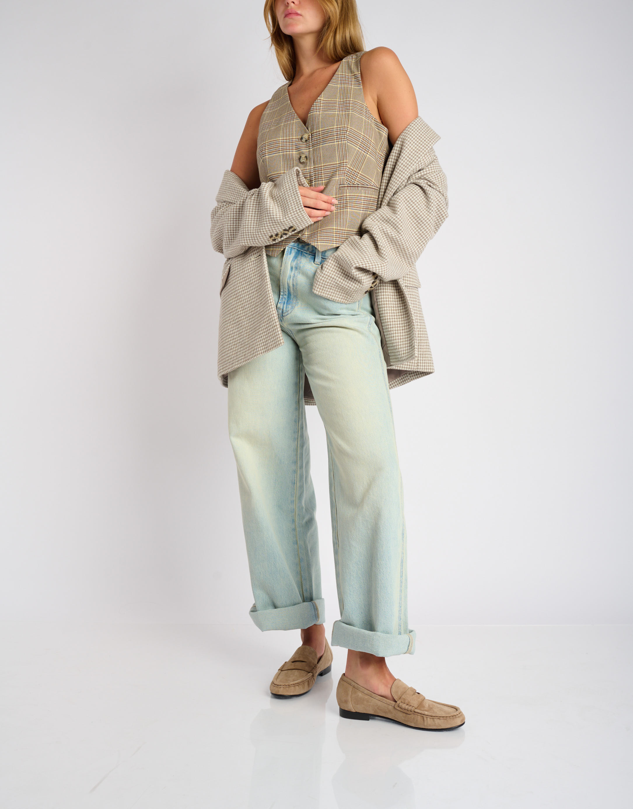 נעלי נשים - Bibi lou - נעלי מוקסין זמש LYRA - בז'3