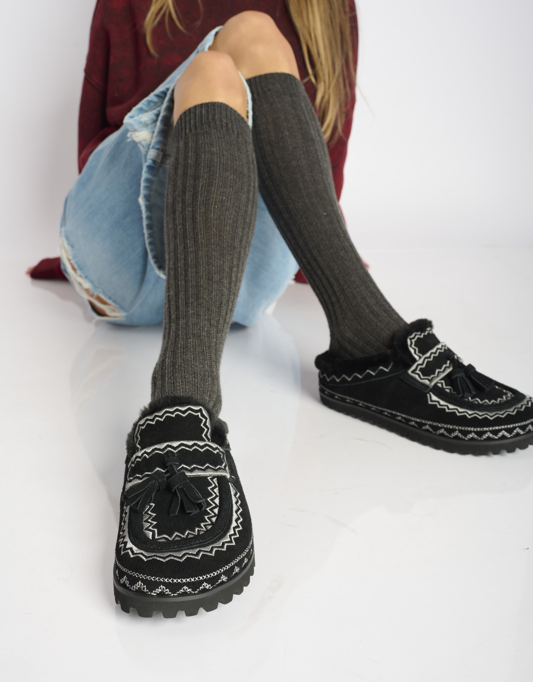 נעלי נשים - Bibi lou - כפכפי זמש MERAK - שחור3