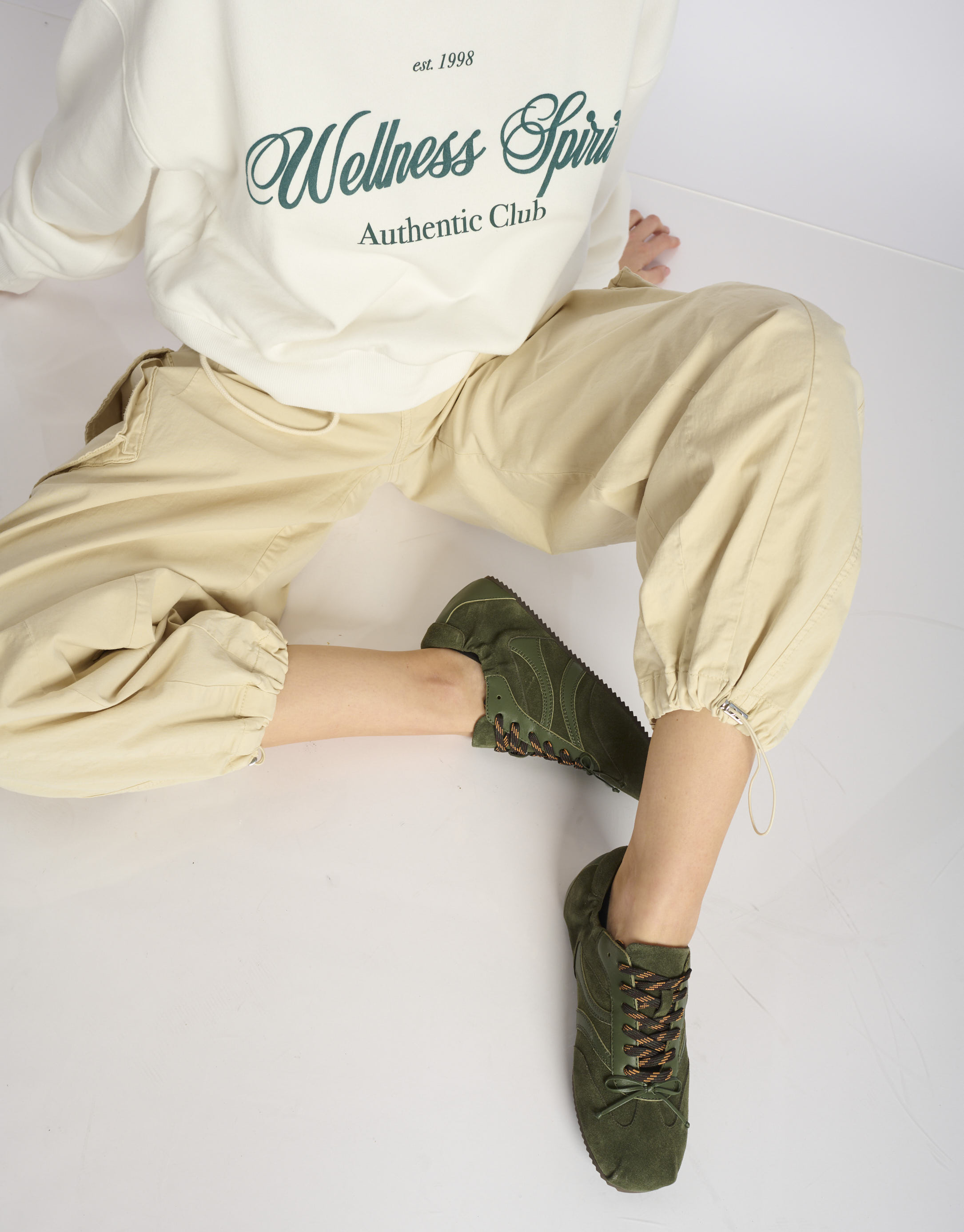 נעלי נשים - Bibi lou - סניקרס MIZAR - חאקי4