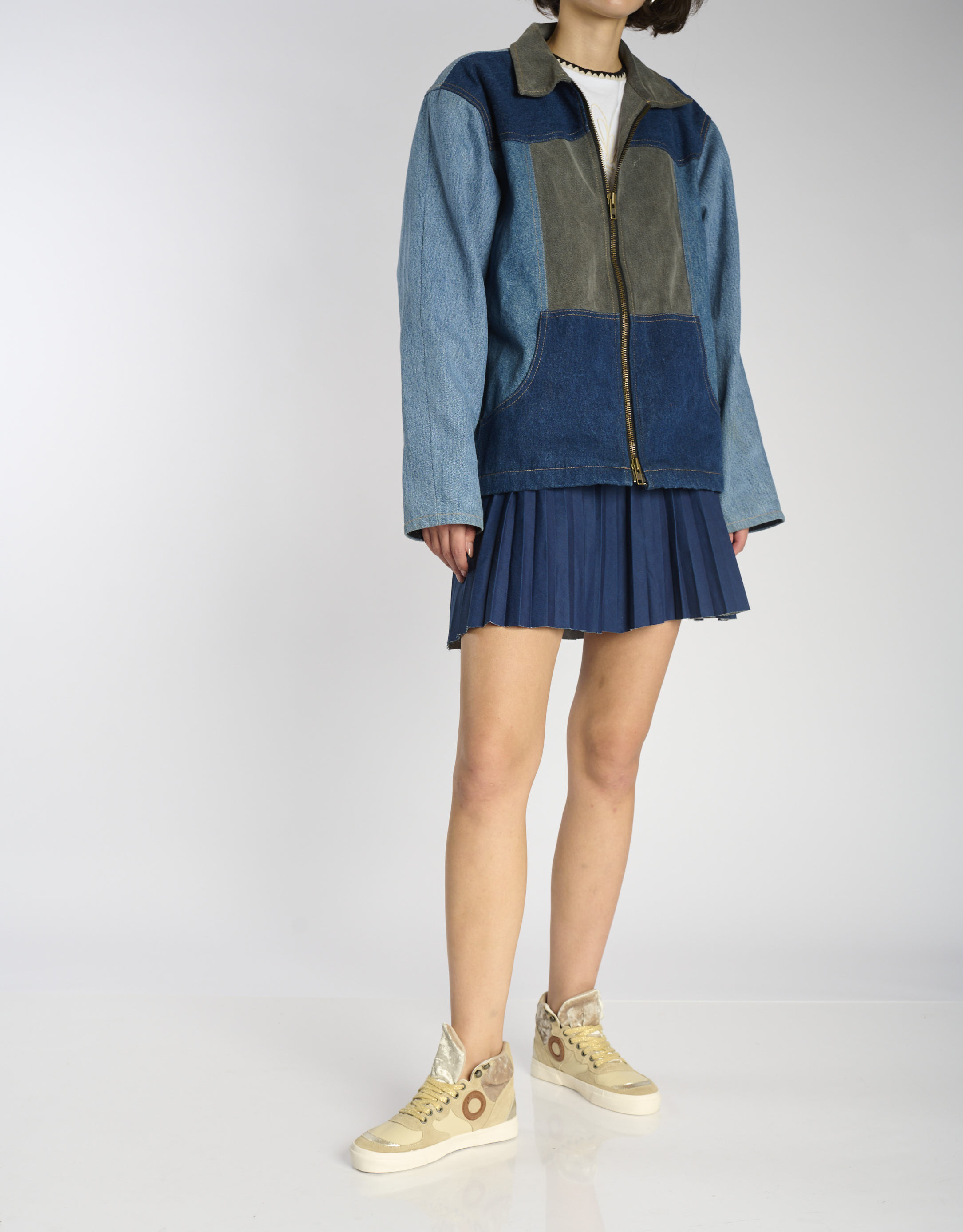 נעלי נשים - Aro - סניקרס גבוהות מעור EMMA - בז'4