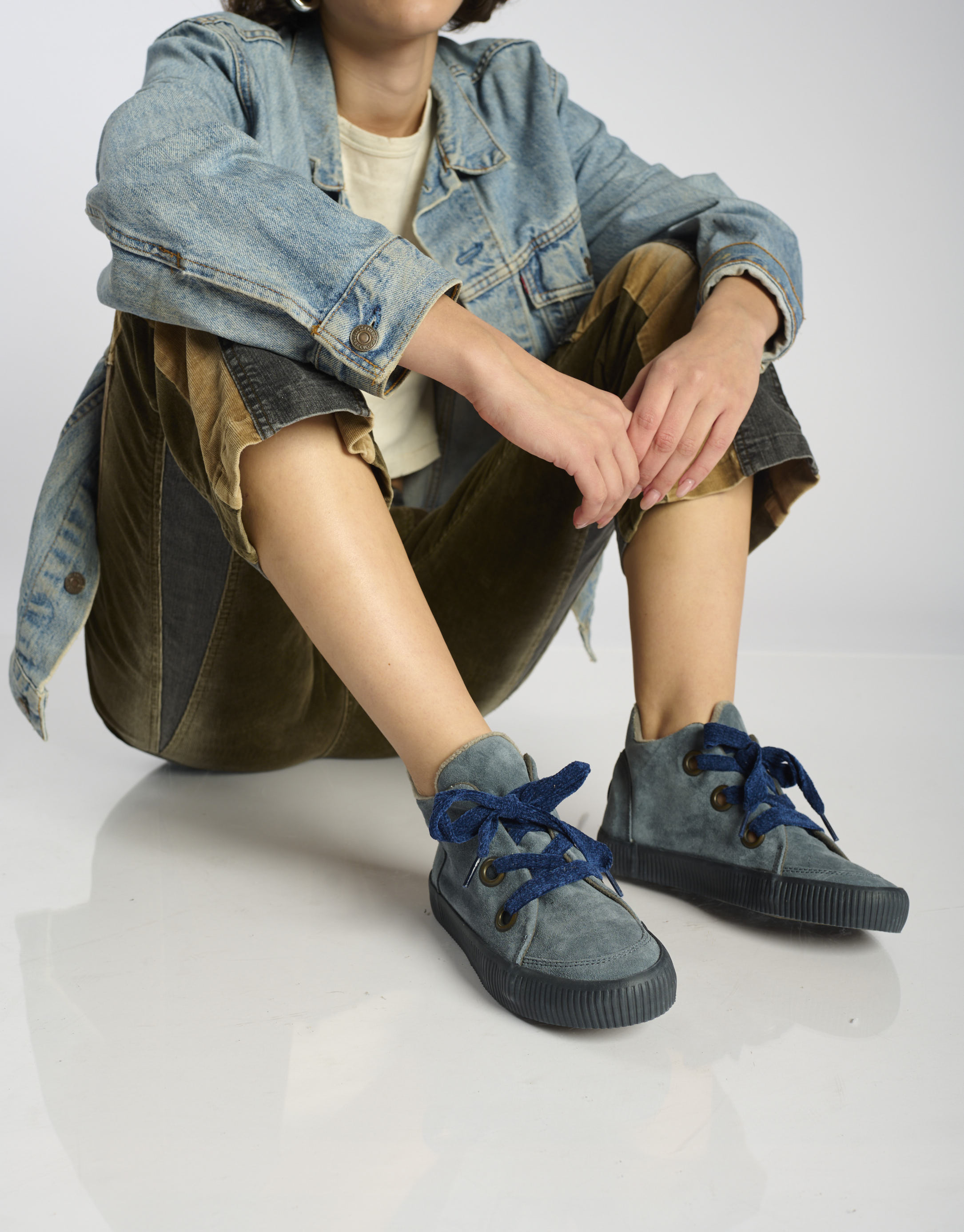 נעלי נשים - Aro - מגפונים עם שרוכים NOELLE - כחול1