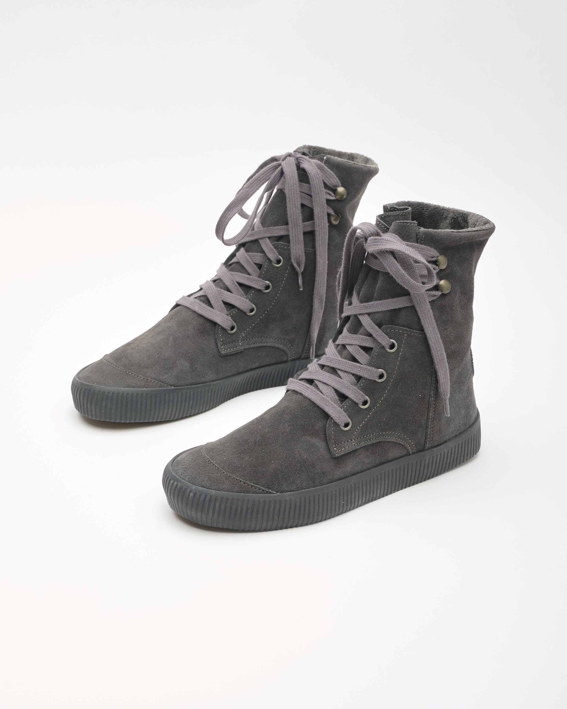 נעלי נשים - Aro - מגפוני זמש שרוכים NOELLE - אפור2