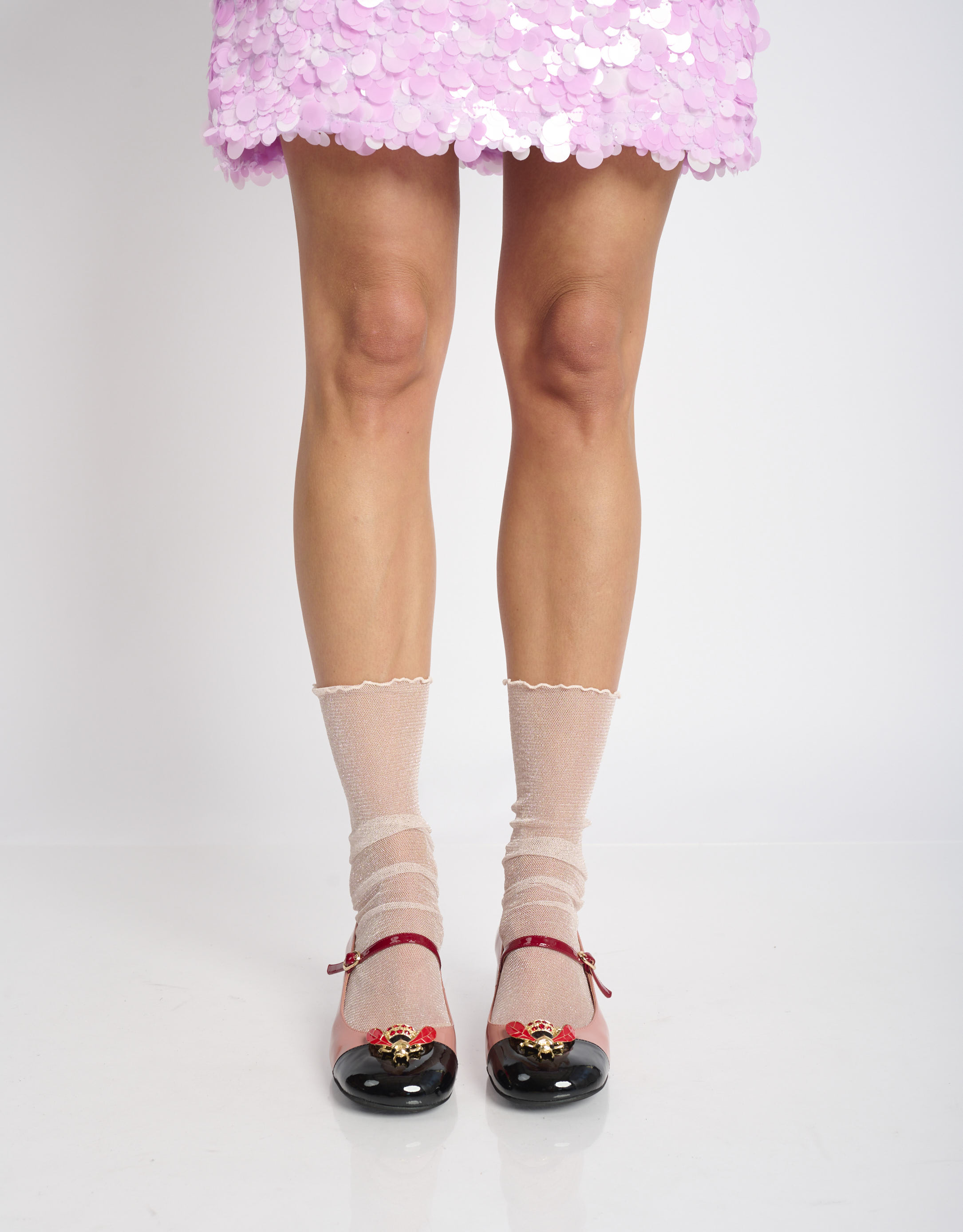 נעלי נשים - Jeffrey Campbell - נעלי בובה JITTERBURG - ורוד   אדום1