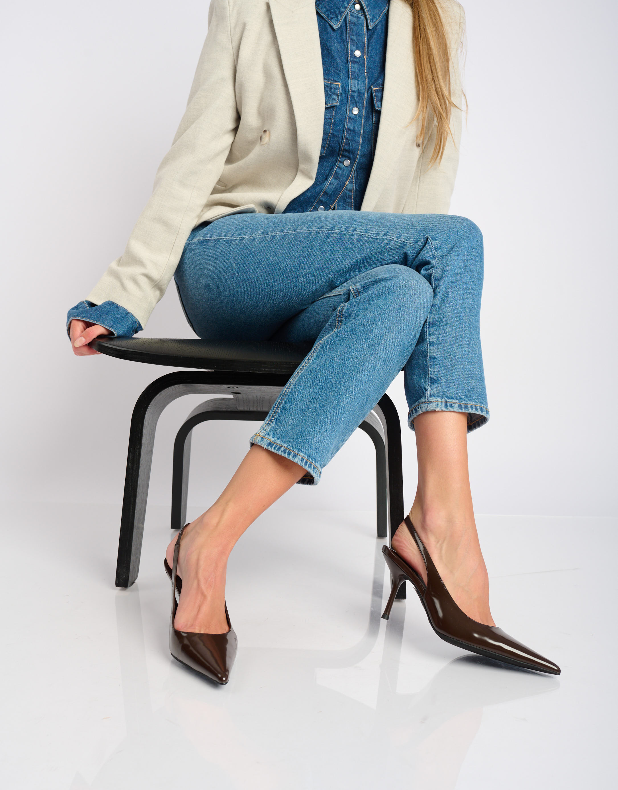 נעלי נשים - Jeffrey Campbell - נעלי סירה עם עקב LOFFICEL - חום1