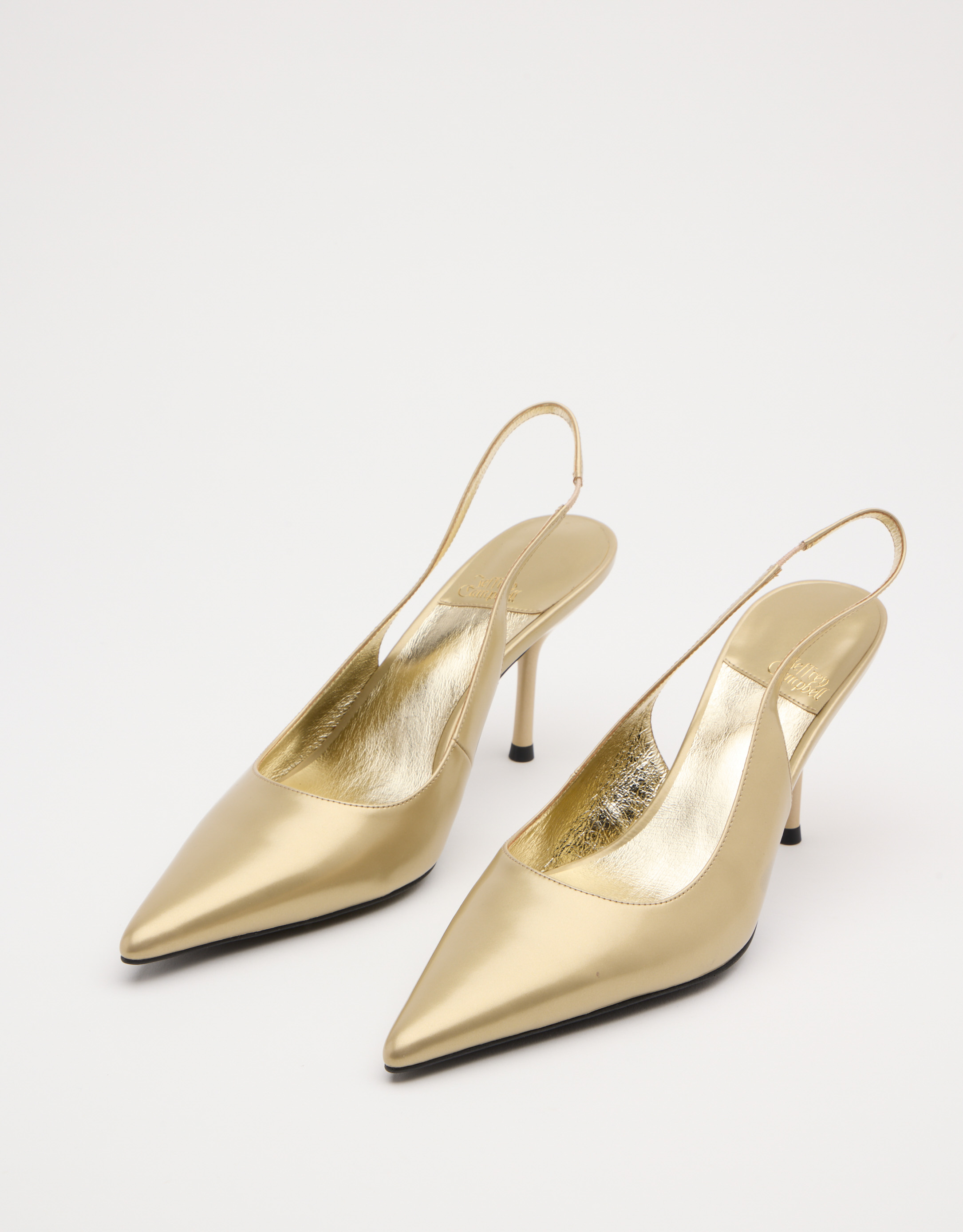 נעלי נשים - Jeffrey Campbell - נעלי סירה מטאליות LOFFICE - זהב3