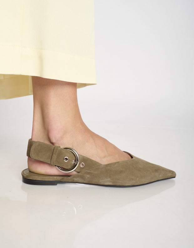 נעלי נשים - Jeffrey Campbell - נעלי סירה שטוחות SCONE - אפור חום