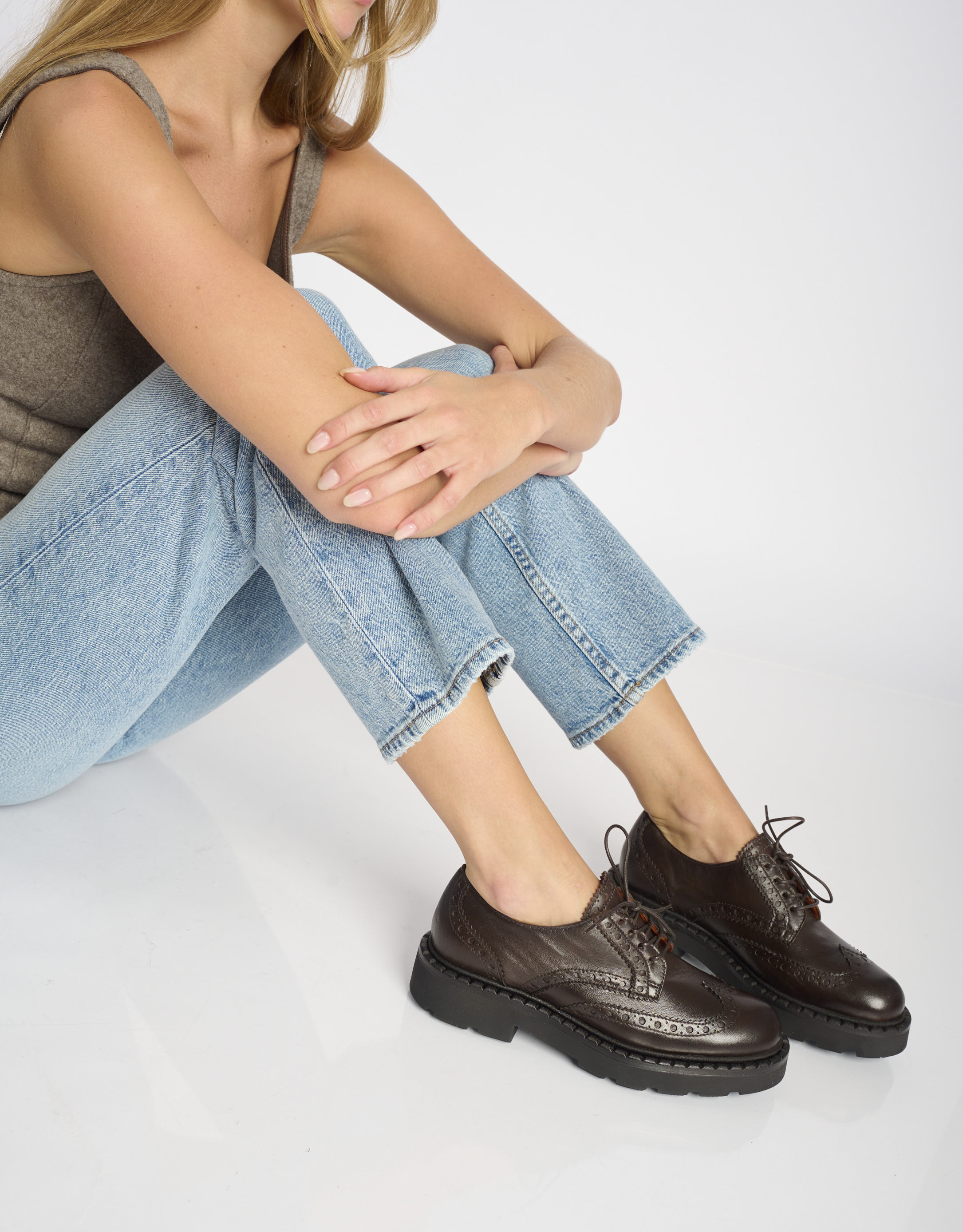 נעלי נשים - Mjus - נעליים עם שרוכים REBECCA - חום כהה1