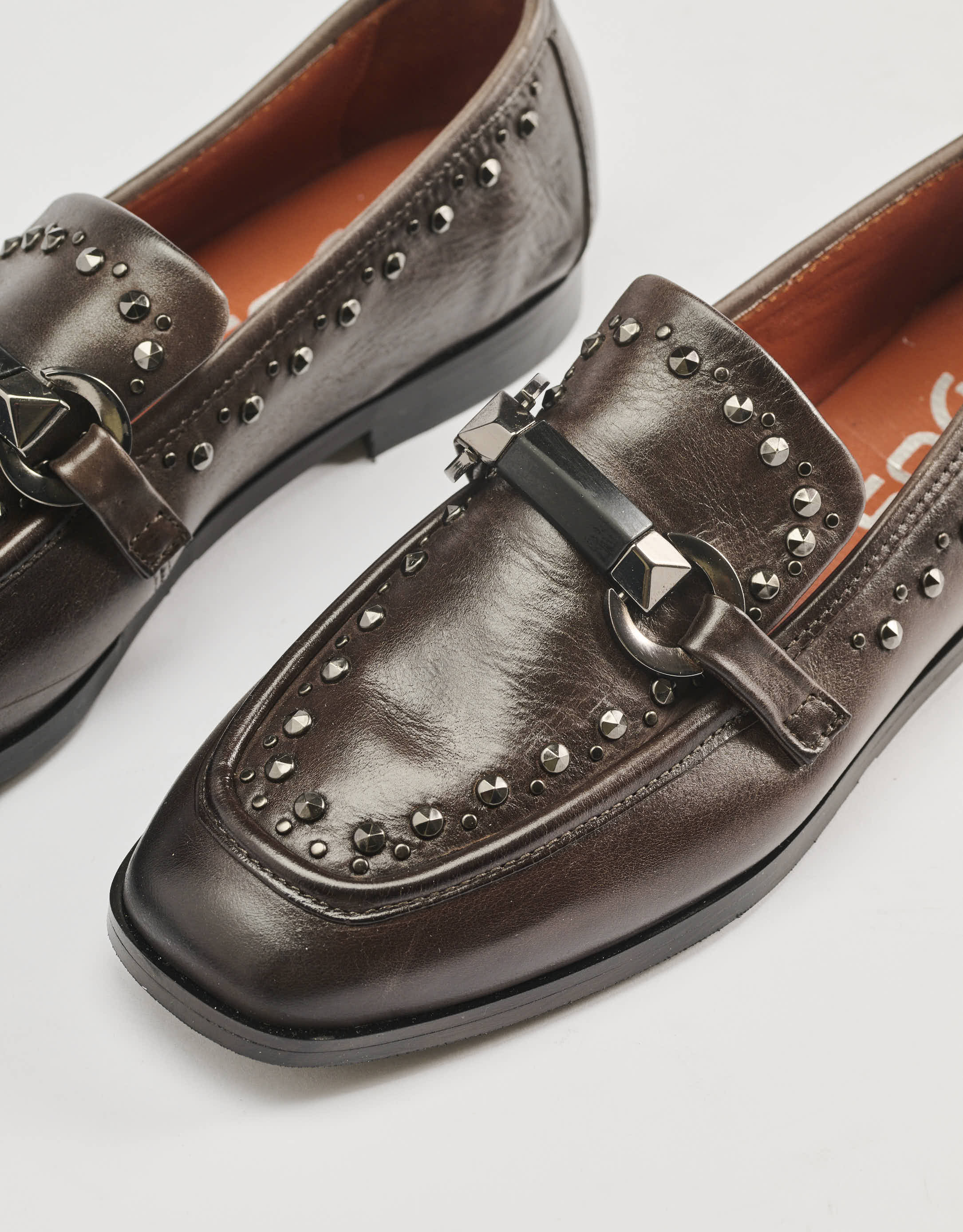 נעלי נשים - Mjus - מוקסינים VOLTERRA  ניטים - חום3