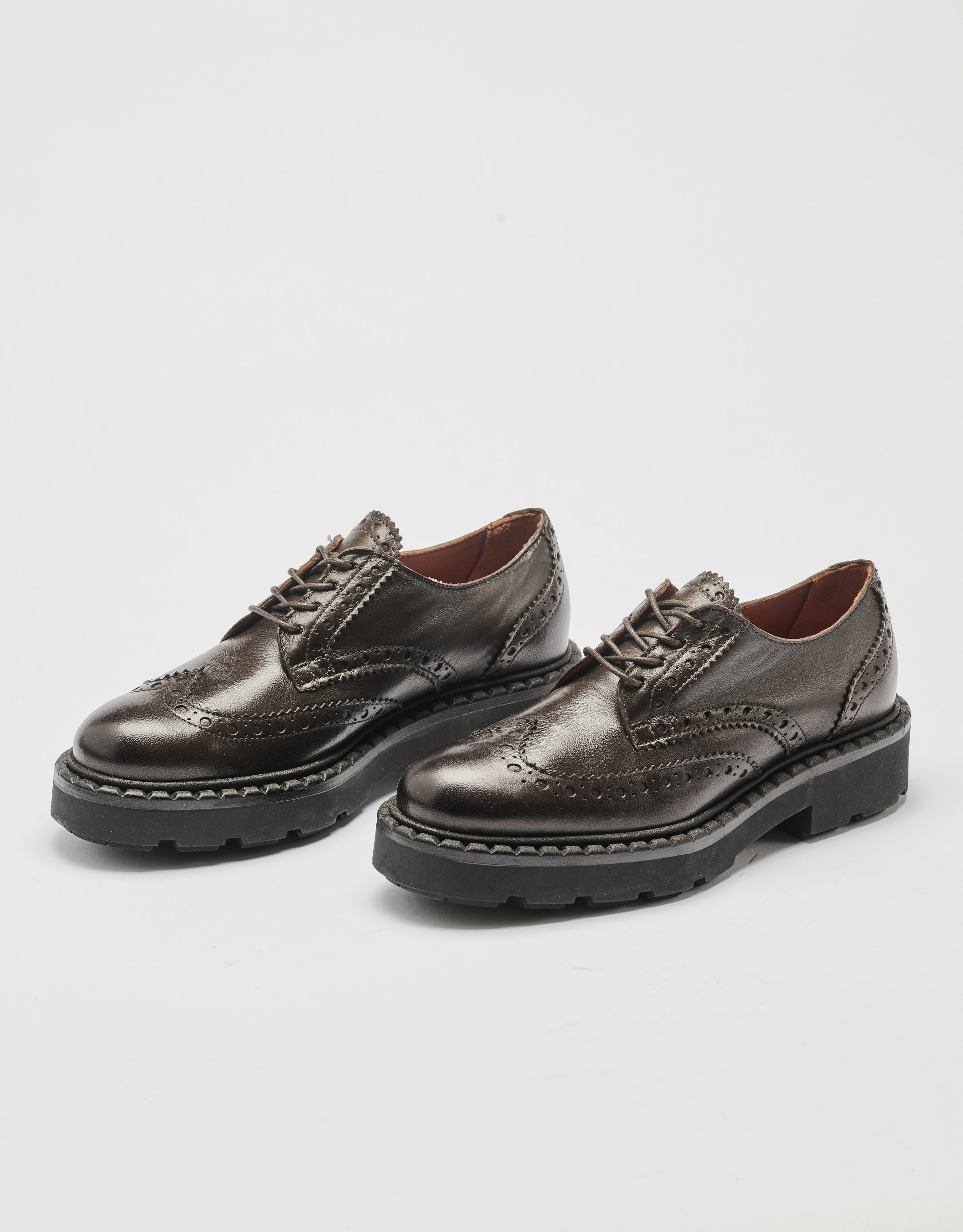 נעלי נשים - Mjus - נעליים עם שרוכים REBECCA - חום כהה2